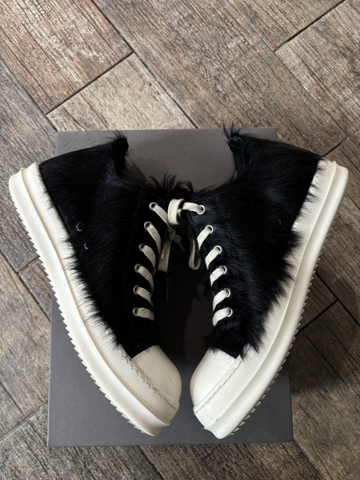 Rick Owens Black Pony Hair Low Ramones Size US 8.5 / EU 41-42 - 3 Thumbnail
