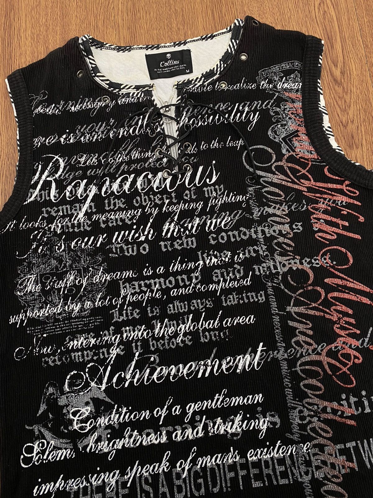 If Six Was Nine Collins poem laces up sleeveless Size US M / EU 48-50 / 2 - 2 Thumbnail