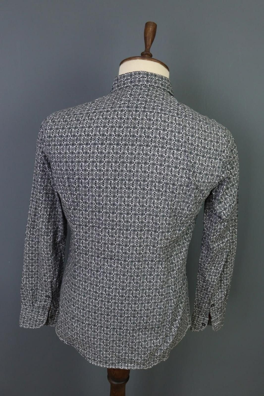 Designer Tintoria Mattei 954 Slim Luxury Printed Shirt Size 40 Size US M / EU 48-50 / 2 - 11 Thumbnail