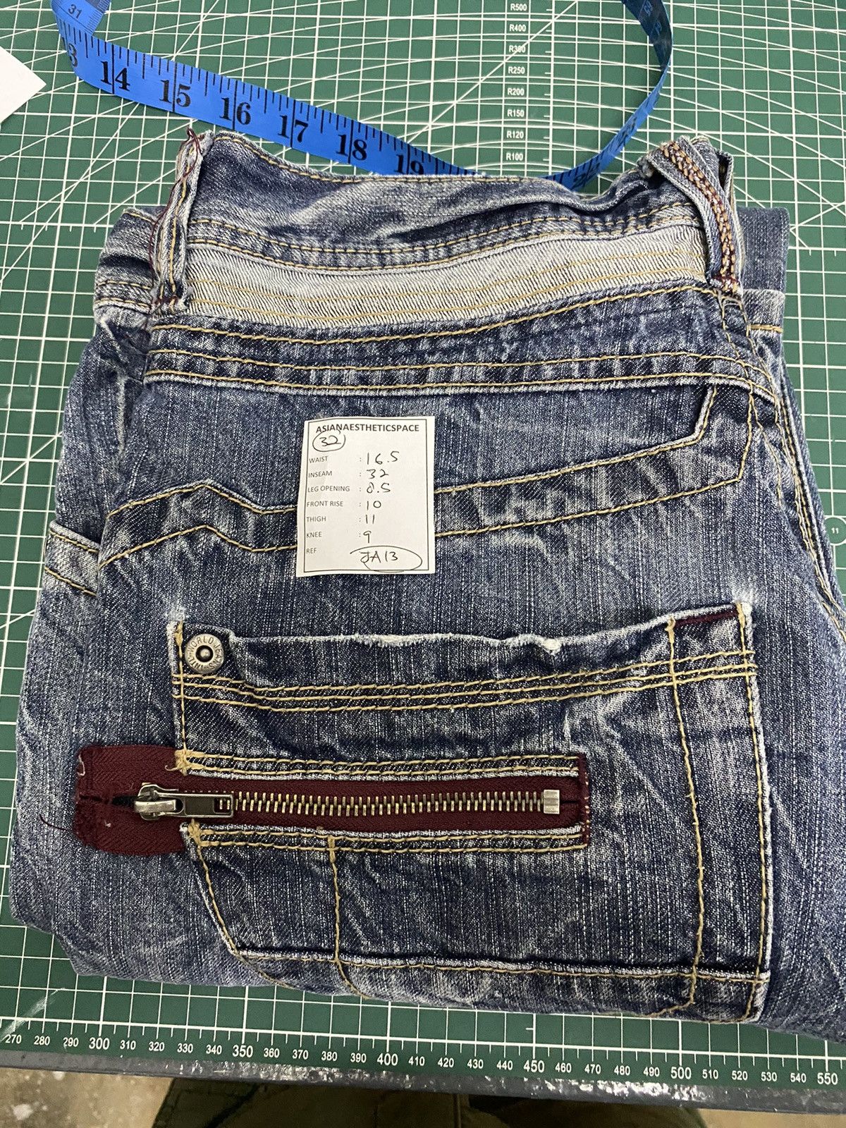 GOSTAR DE FUGA × Japanese Brand Daily Topics Japan Denim Clawn Mark Washed Straight Cut Size US 32 / EU 48 - 16 Thumbnail