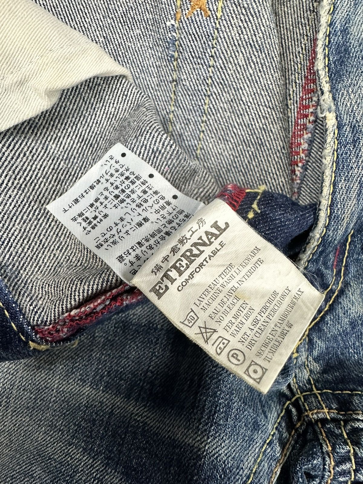 Eternal Distressed Vintage Eternal Japanese Arts Whiskered Denim Size US 33 - 10 Thumbnail