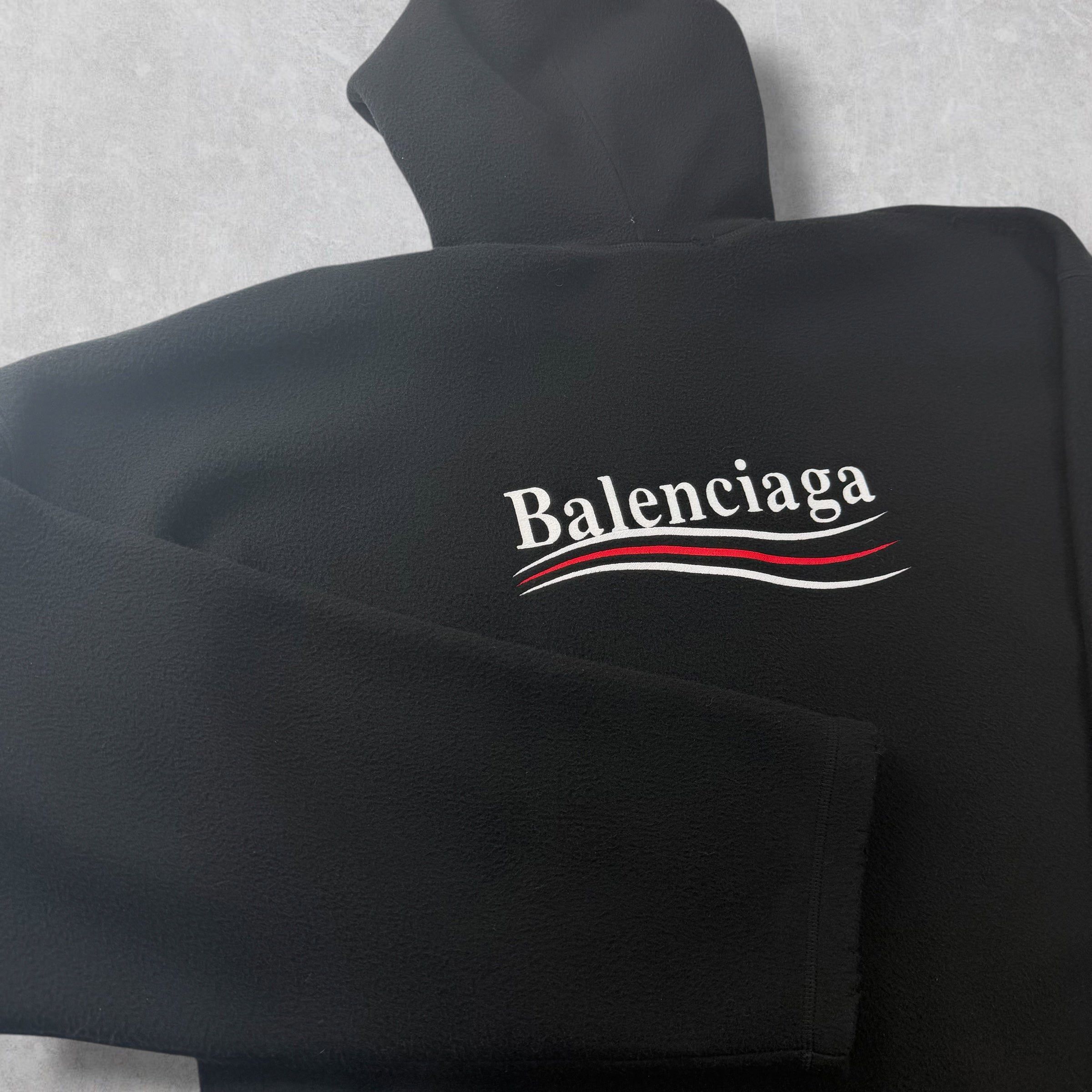 Balenciaga Balenciaga Political Embroidered Logo Fleece Hoodie M (XXXL) Size US XL / EU 56 / 4 - 4 Thumbnail