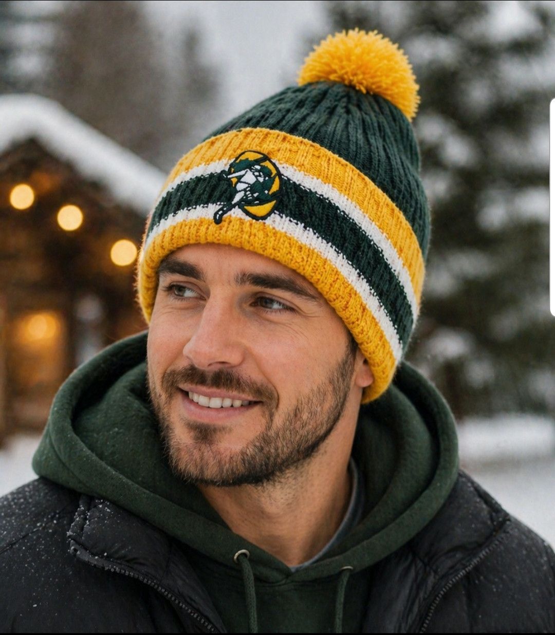 Other NFL Green Bay Packers Vintage Logo Cuffed Pom Knit Hat Size ONE SIZE - 7 Thumbnail