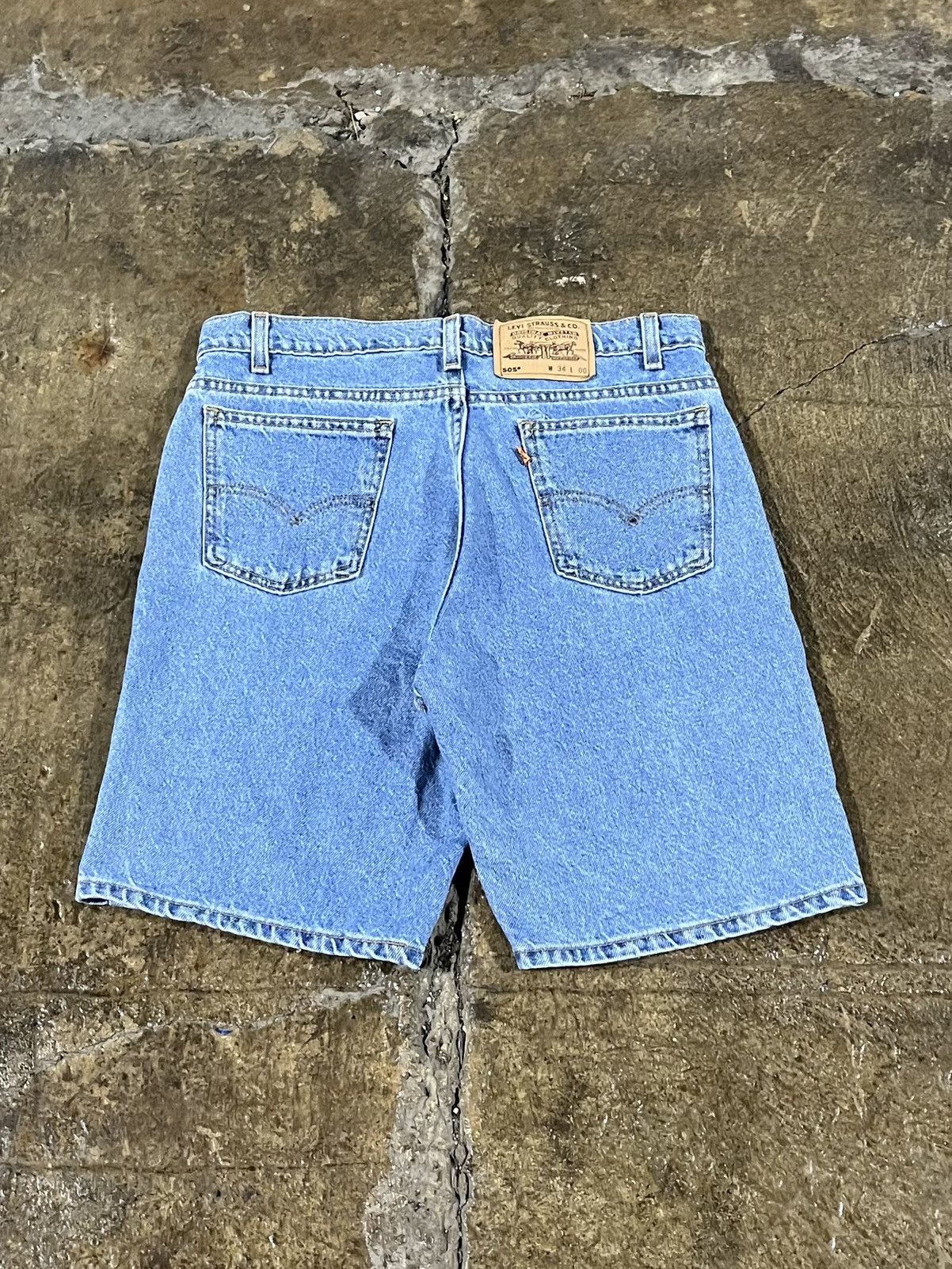 Levi's × Vintage Crazy Vintage 90s Levi's 505 Orange Tab Jorts Faded Skater Size US 33 - 1 Thumbnail