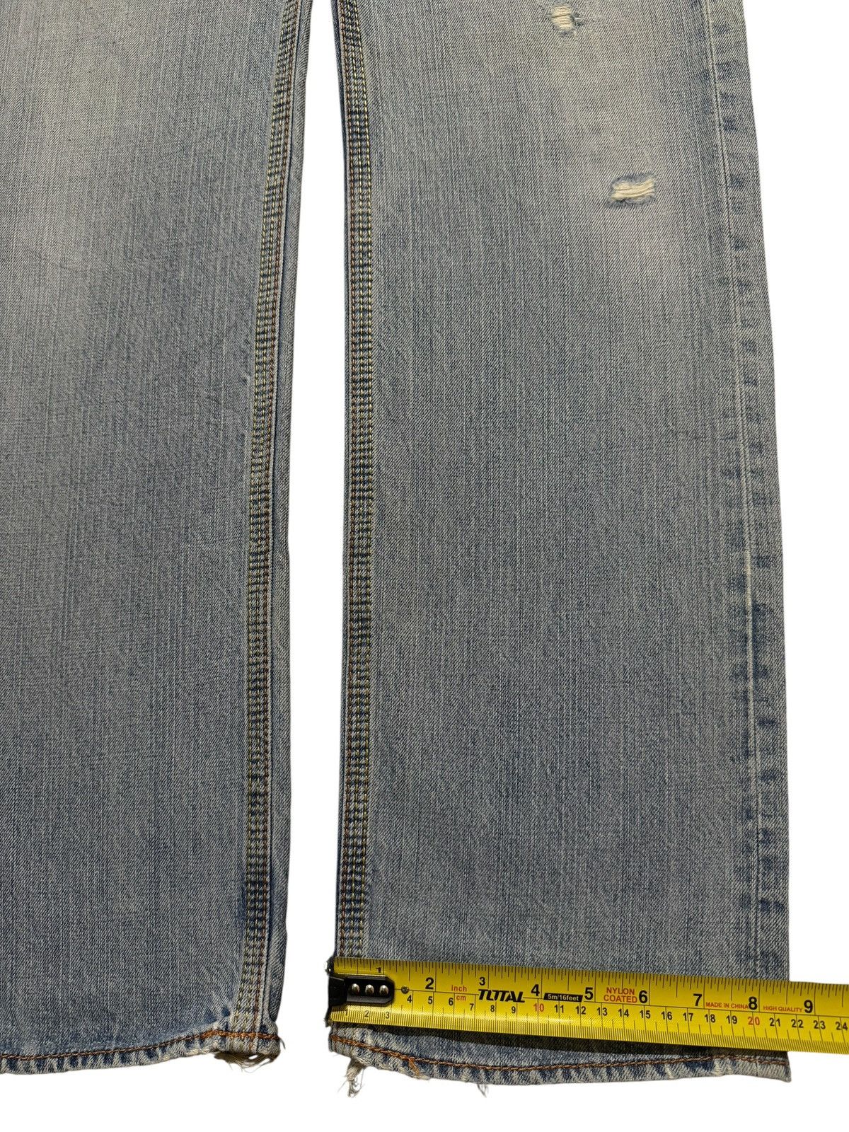 Hysteric Glamour Vintage 90s Japanese Brand Blue Wash Distress Straight Loose Size US 31 - 13 Thumbnail
