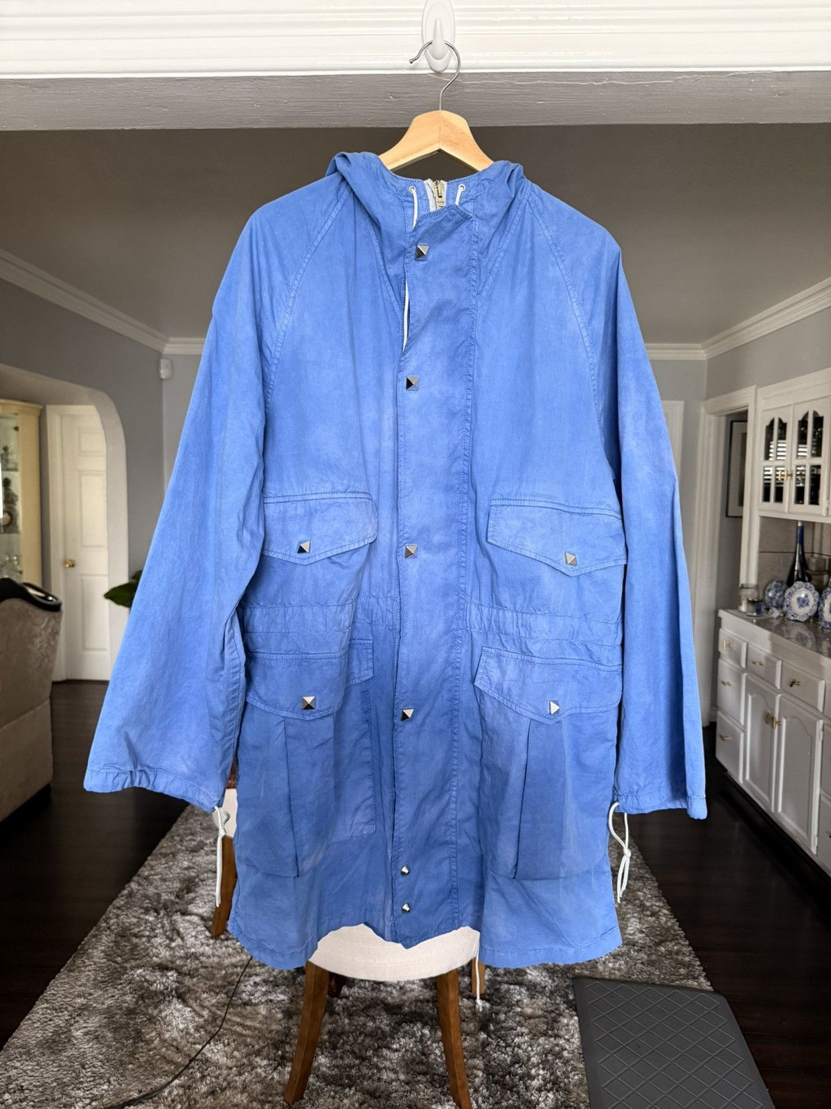 Acne Studios Acne Studios Hooded Parka in Washed Sky Blue Size US L / EU 52-54 / 3 - 2 Thumbnail