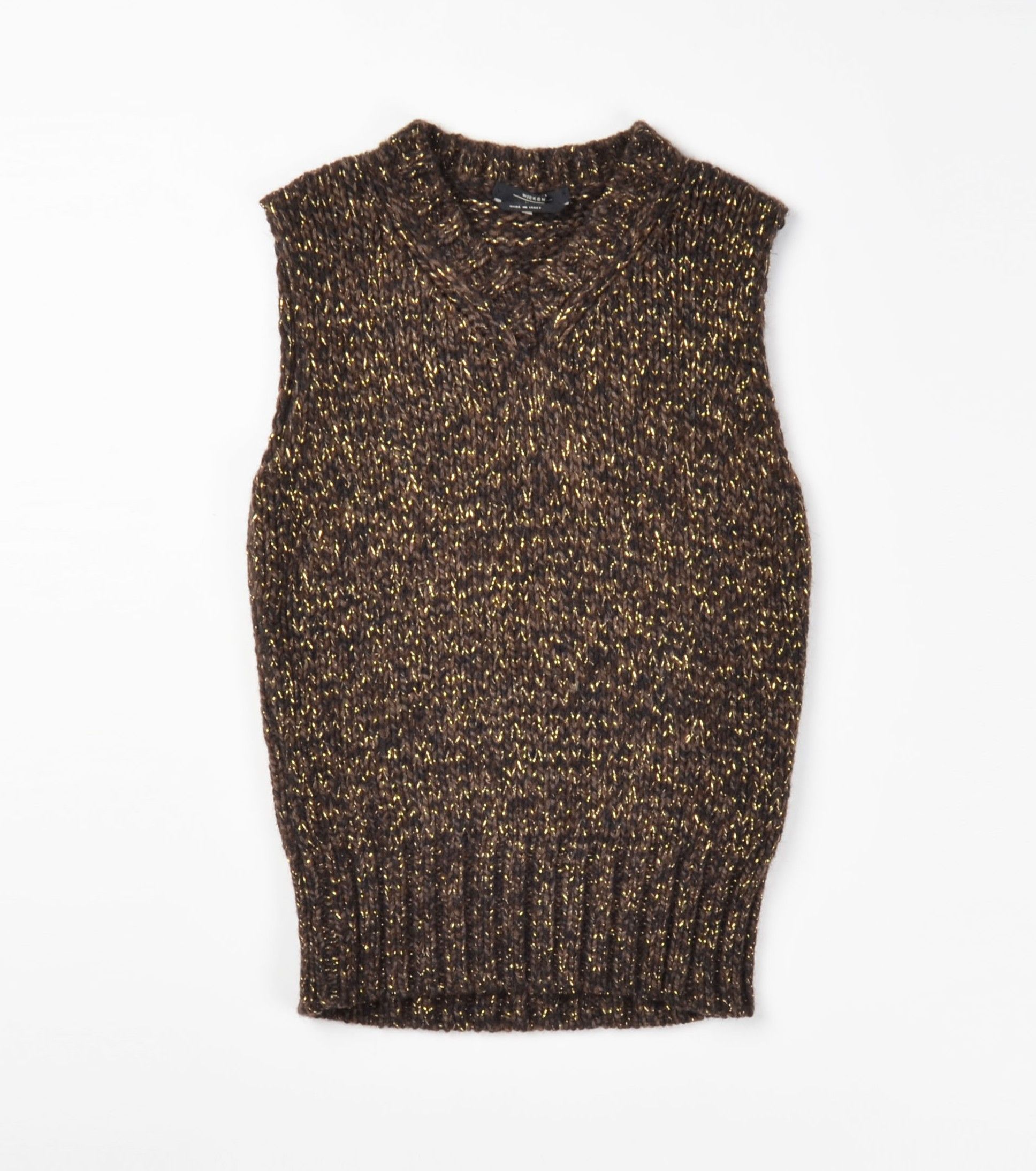 Max Mara Weekend Max Mara Wool Blend Brown Chunky Knit Sparkle Vest Size M / US 6-8 / IT 42-44 - 4 Thumbnail