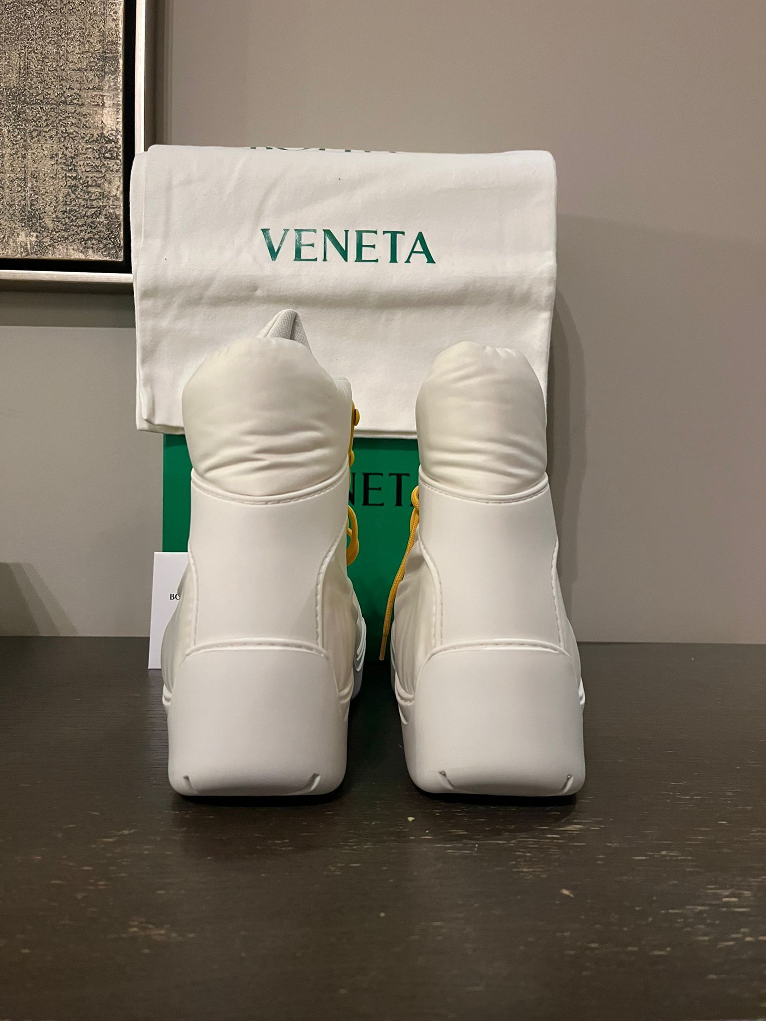 Bottega Veneta o1rshd1 Puddle Bomber Boots in String / Egg Yolk Size US 13 / EU 46 - 15 Thumbnail