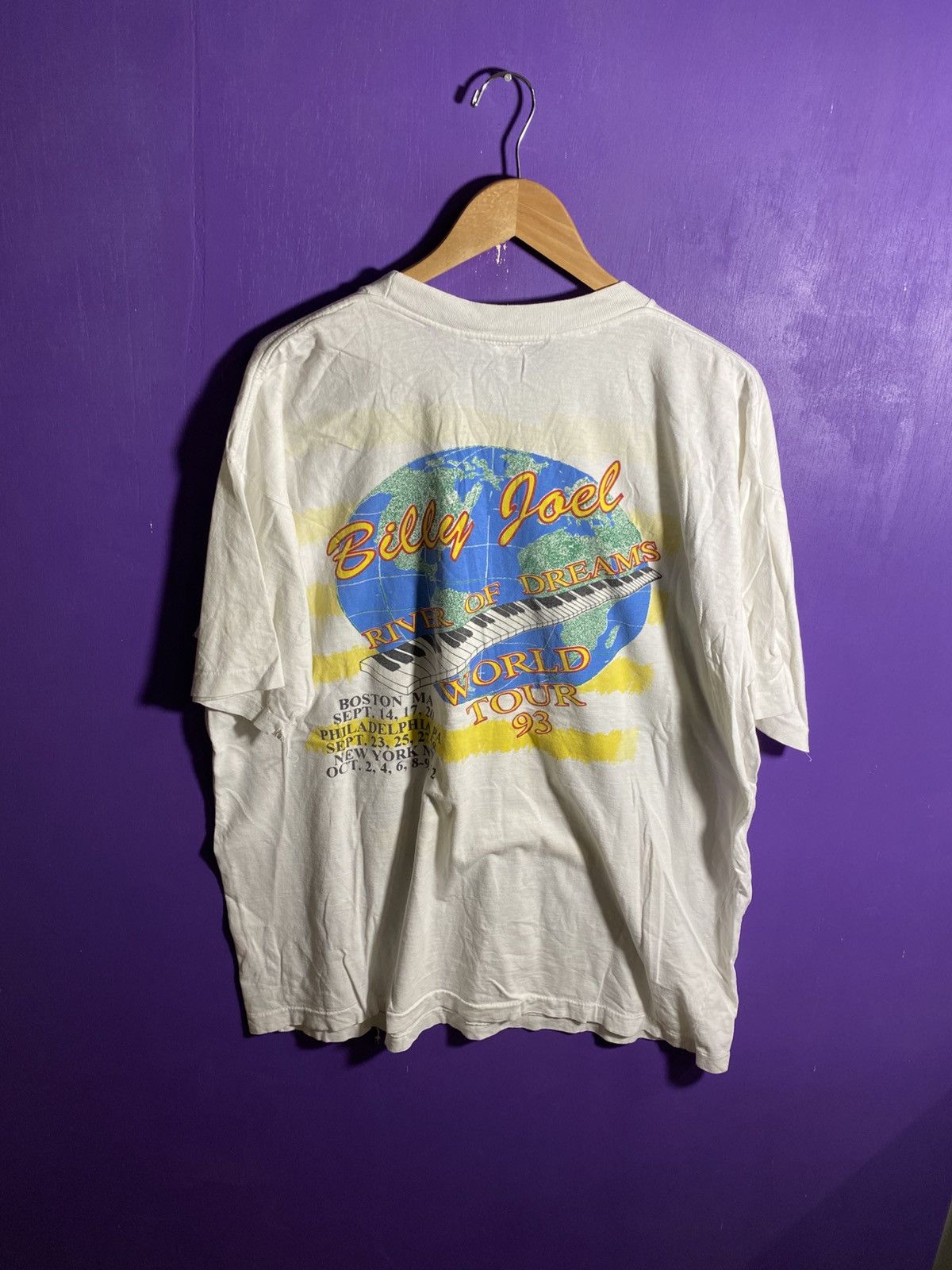 Band Tees Vintage 1993 Billy Joel river of dreams tour tee Size US XL / EU 56 / 4 - 2 Thumbnail
