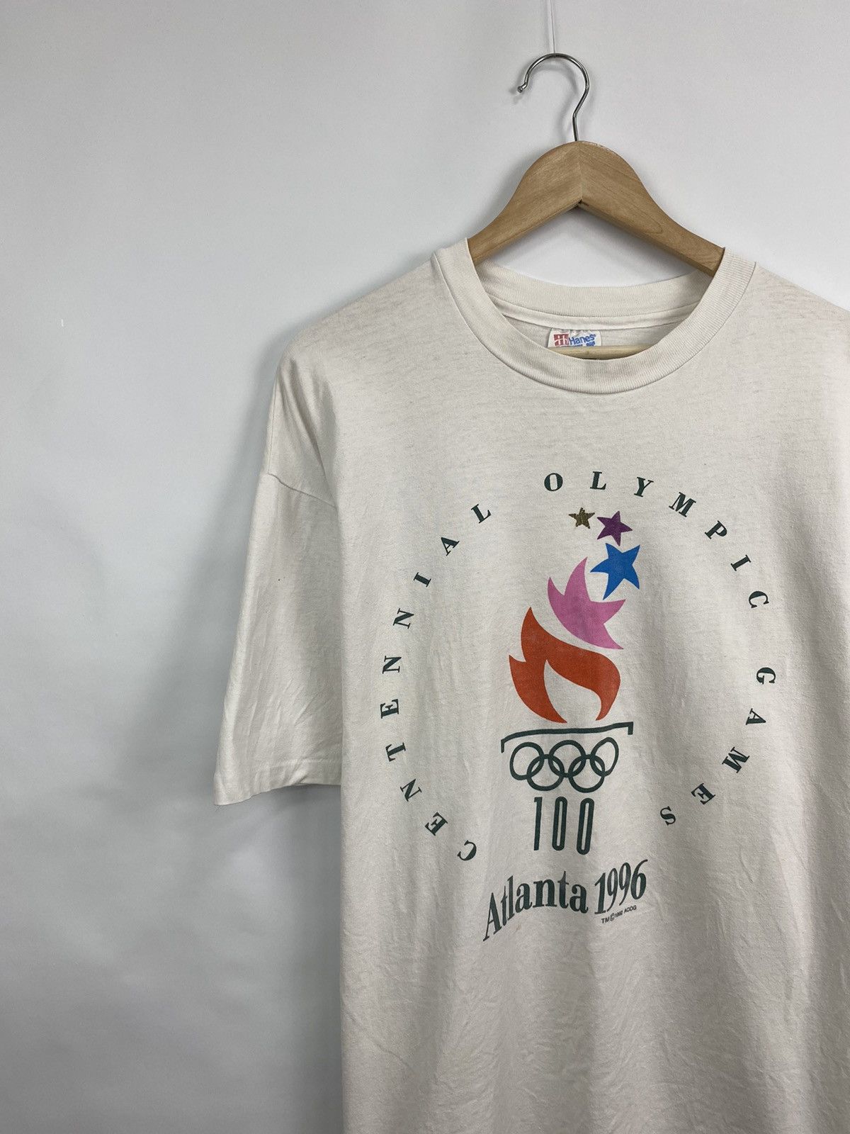 Hanes 🇺🇸 Vintage 1996 Atlanta Olympic Games T-Shirt Retro Y2K USA Size US XL / EU 56 / 4 - 1 Thumbnail