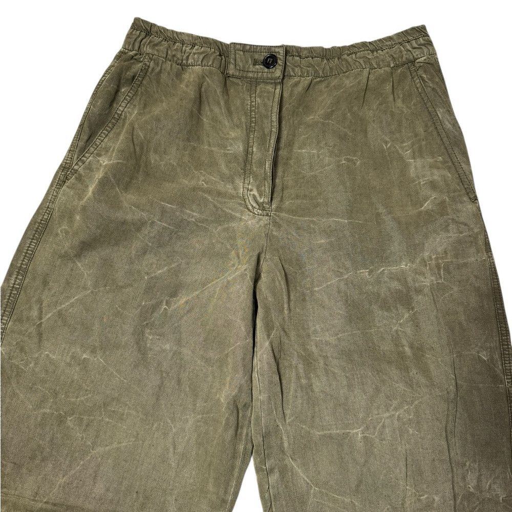 Zara NWT New Zara Olive Marble Linen Blend Chino Pants Size M Size 32" / US 10 / IT 46 - 4 Thumbnail