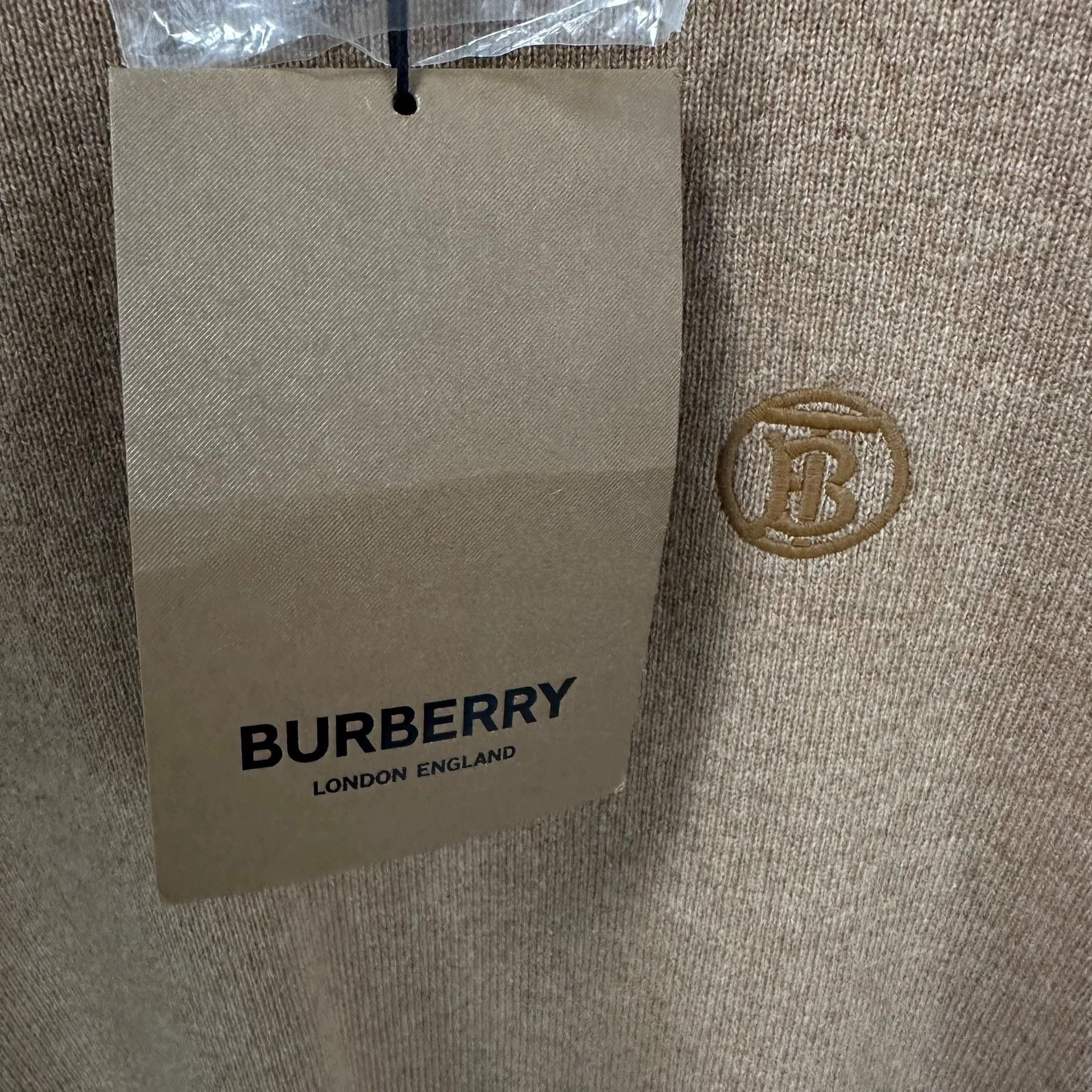 Burberry Burberry Brown Cashmere Embroidered Logo SS Knit XL Size US XL / EU 56 / 4 - 3 Thumbnail