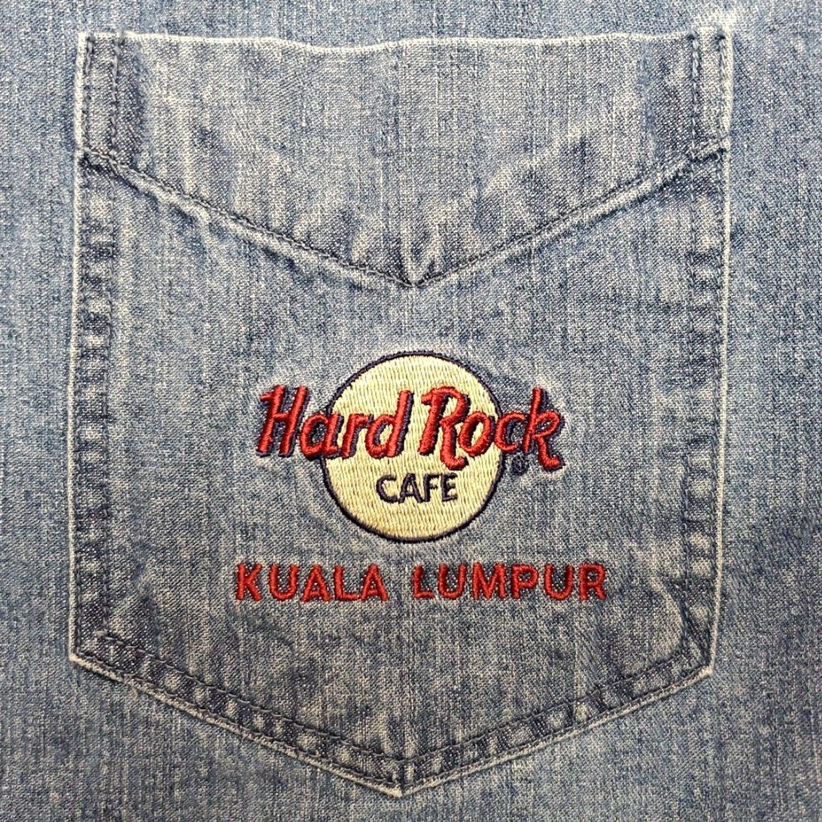 Hard Rock Cafe VINTAGE Hard Rock Cafe Shirt Mens XL Blue Denim Kuala Lumpur 90s Y2K Classic Size US XL / EU 56 / 4 - 3 Thumbnail
