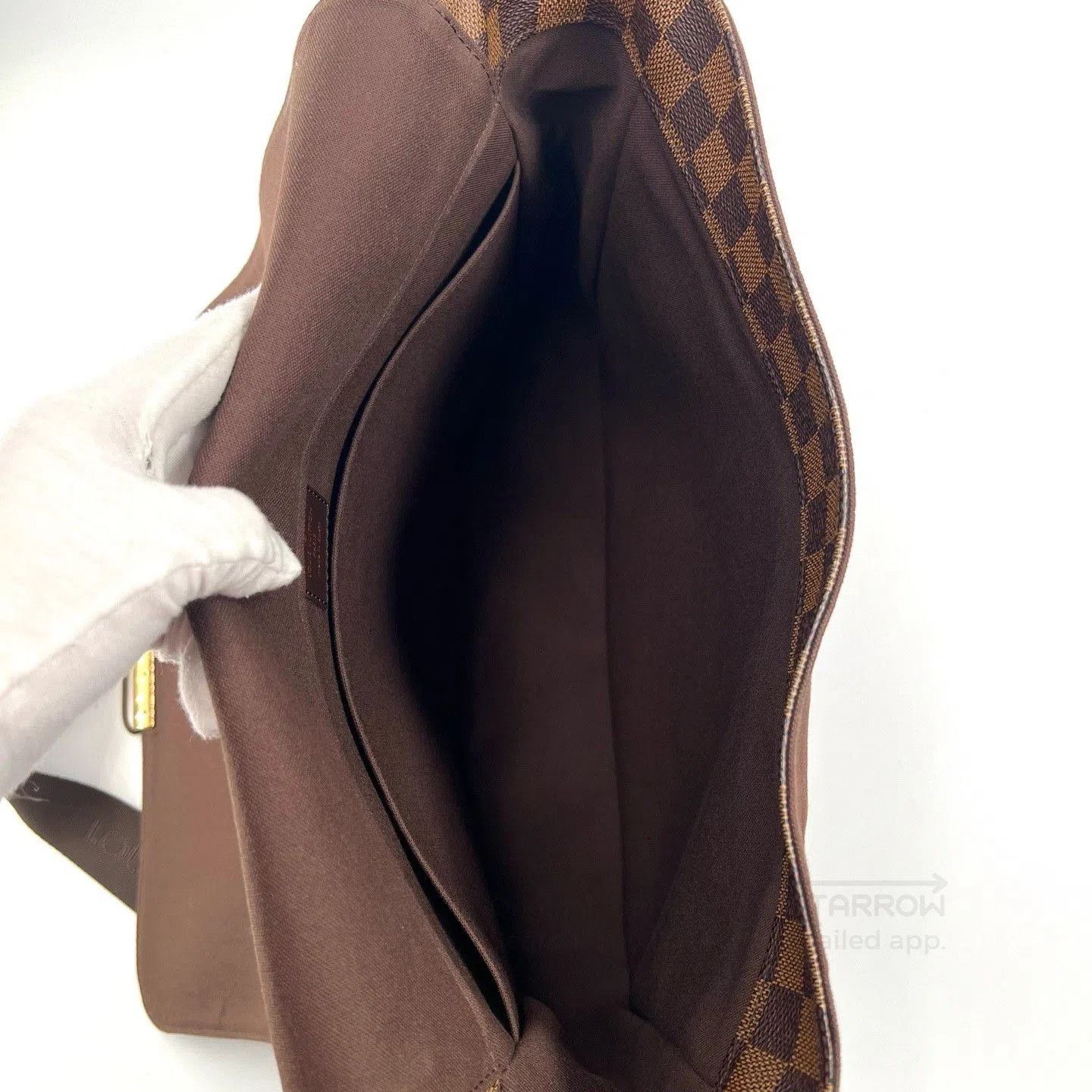 Louis Vuitton LV Men's Brown Checkered Flap Crossbody Briefcase. Size ONE SIZE - 6 Thumbnail