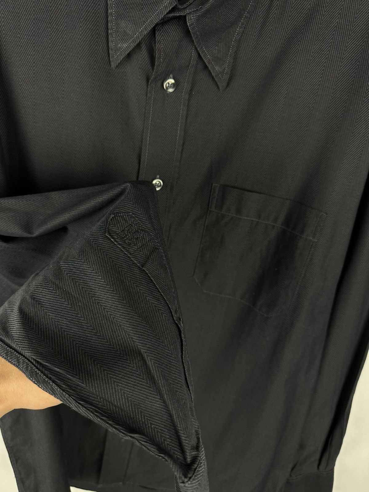 Givenchy × Vintage Givenchy Button Up Shirt Grey With Logo Fits Large Size US XL / EU 56 / 4 - 7 Thumbnail
