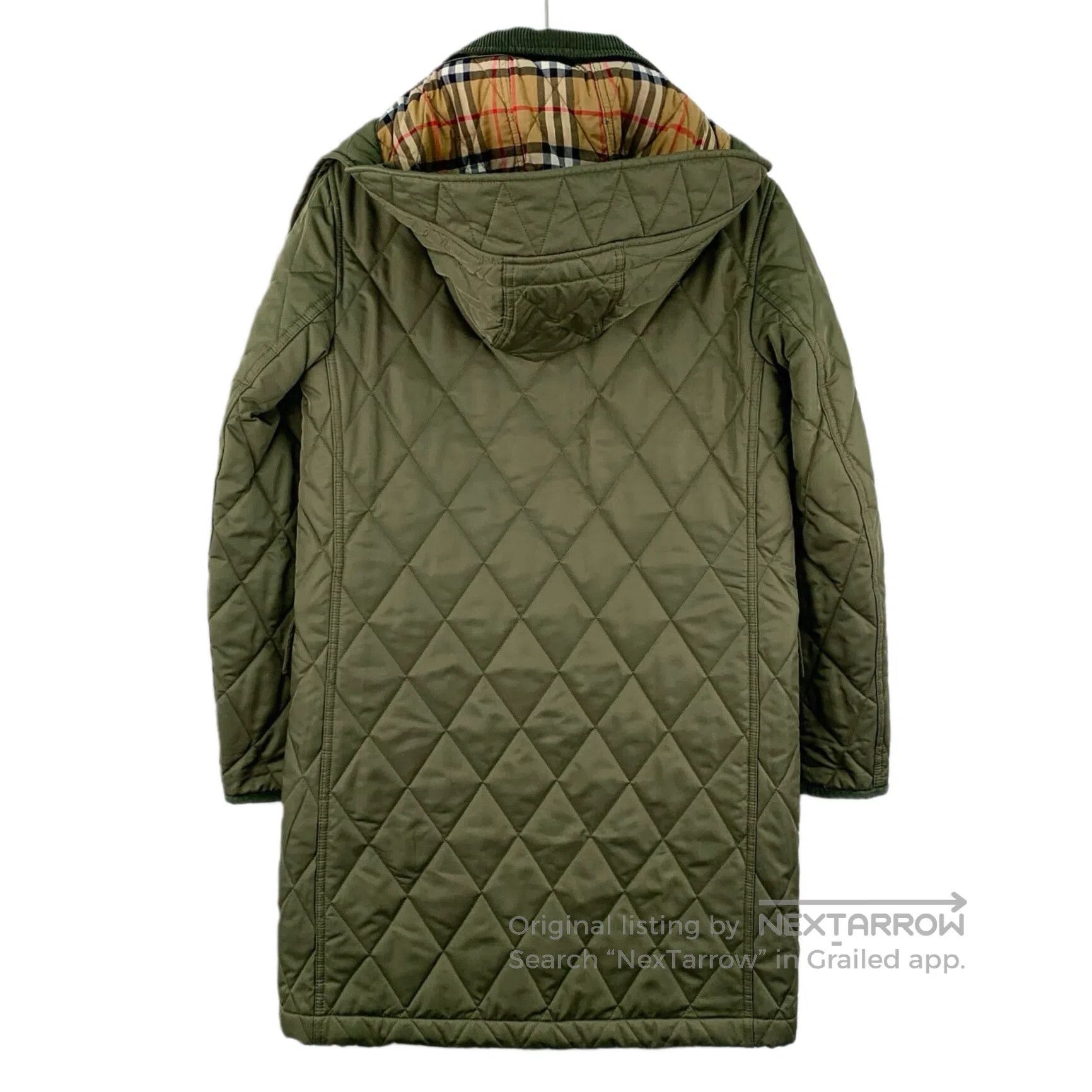 Burberry Burberry Military green hooded quilted long cotton coat| Size US S / EU 44-46 / 1 - 2 Thumbnail