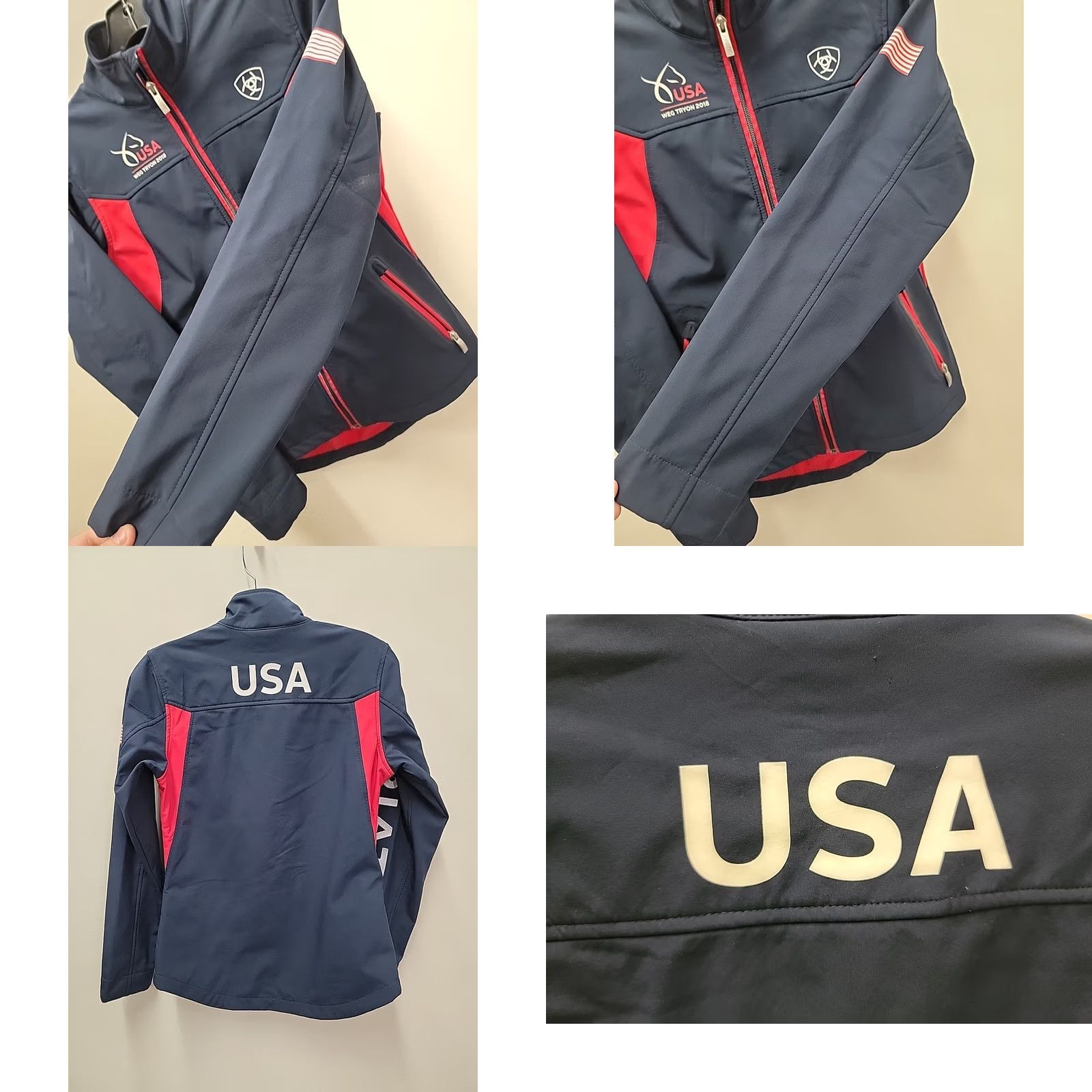 Ariat Ariat Womens XS Jacket Softshell Zip Multicolor Logo USA 18 Chest Short Length Regular Fit Mens Womens Girls? Size XS / US 0-2 / IT 36-38 - 8 Thumbnail