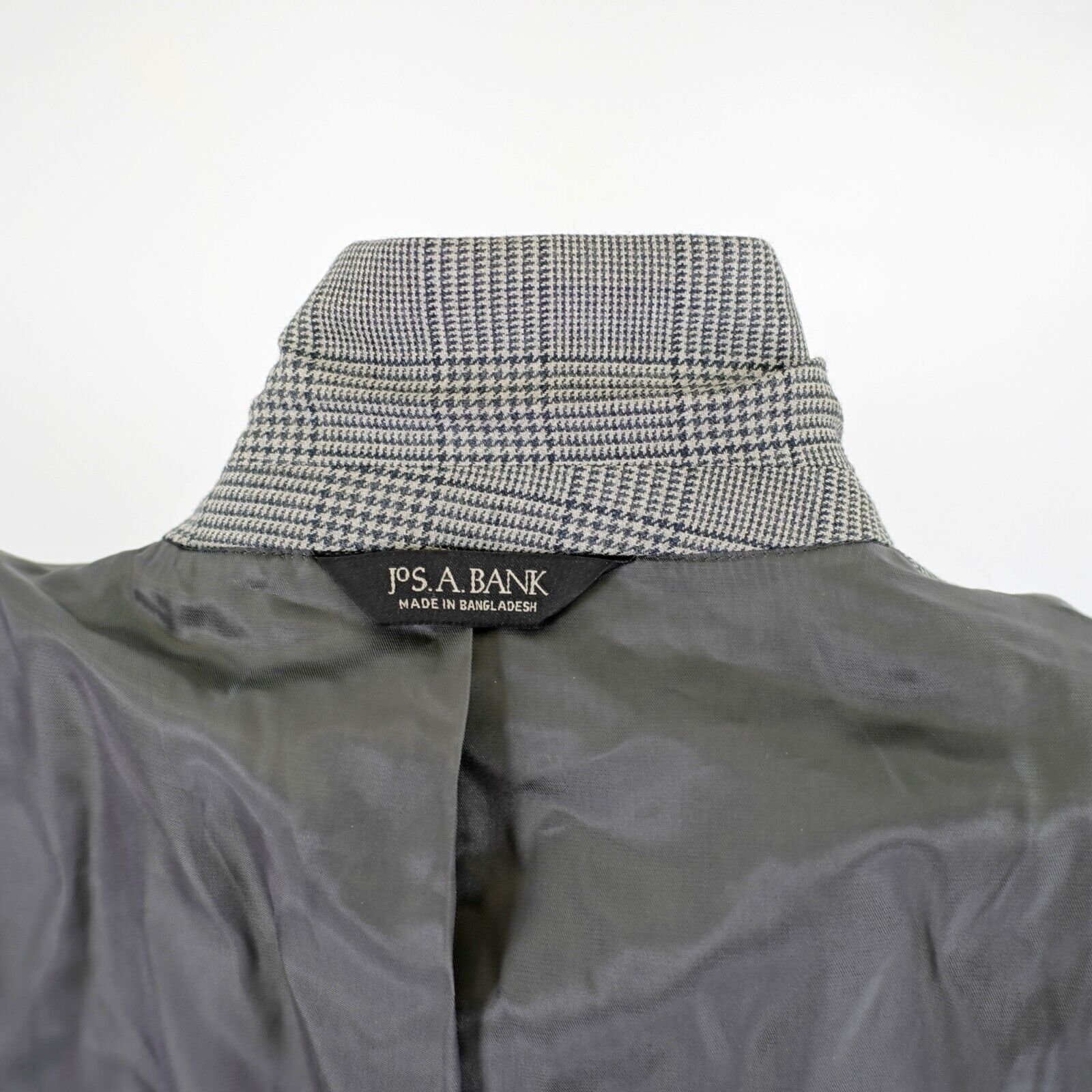 Jos. A. Bank Jos A Bank Silk Wool Gray Glen Plaid 42L Sport Coat / Blazer Size 42L - 11 Thumbnail