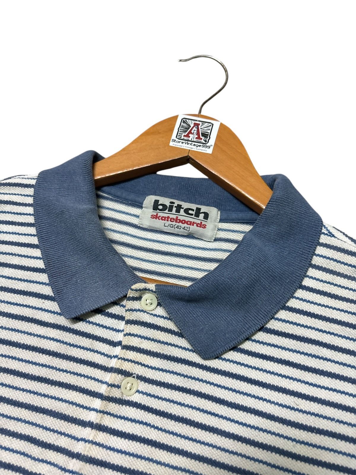 Welcome Skateboards ‼️RARE‼️VINTAGE BITCH SKATEBOARDS STRIPED POLO TEE💥 Size US L / EU 52-54 / 3 - 6 Thumbnail
