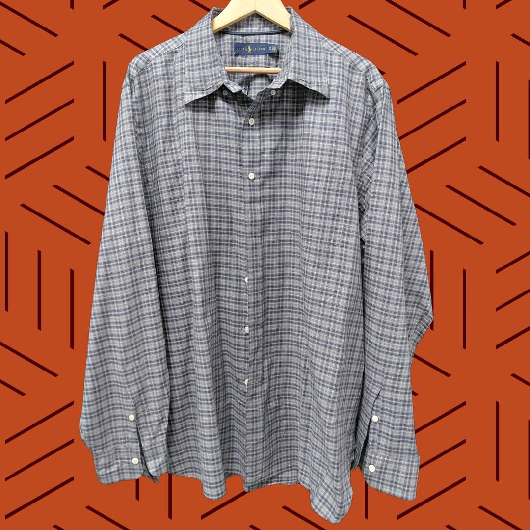 Ralph Lauren Ralph Lauren Plaid Button-Up Shirt Blue Long Sleeve Men 2XL Regular Fit Casual Business Size US XXL / EU 58 / 5 - 1 Thumbnail