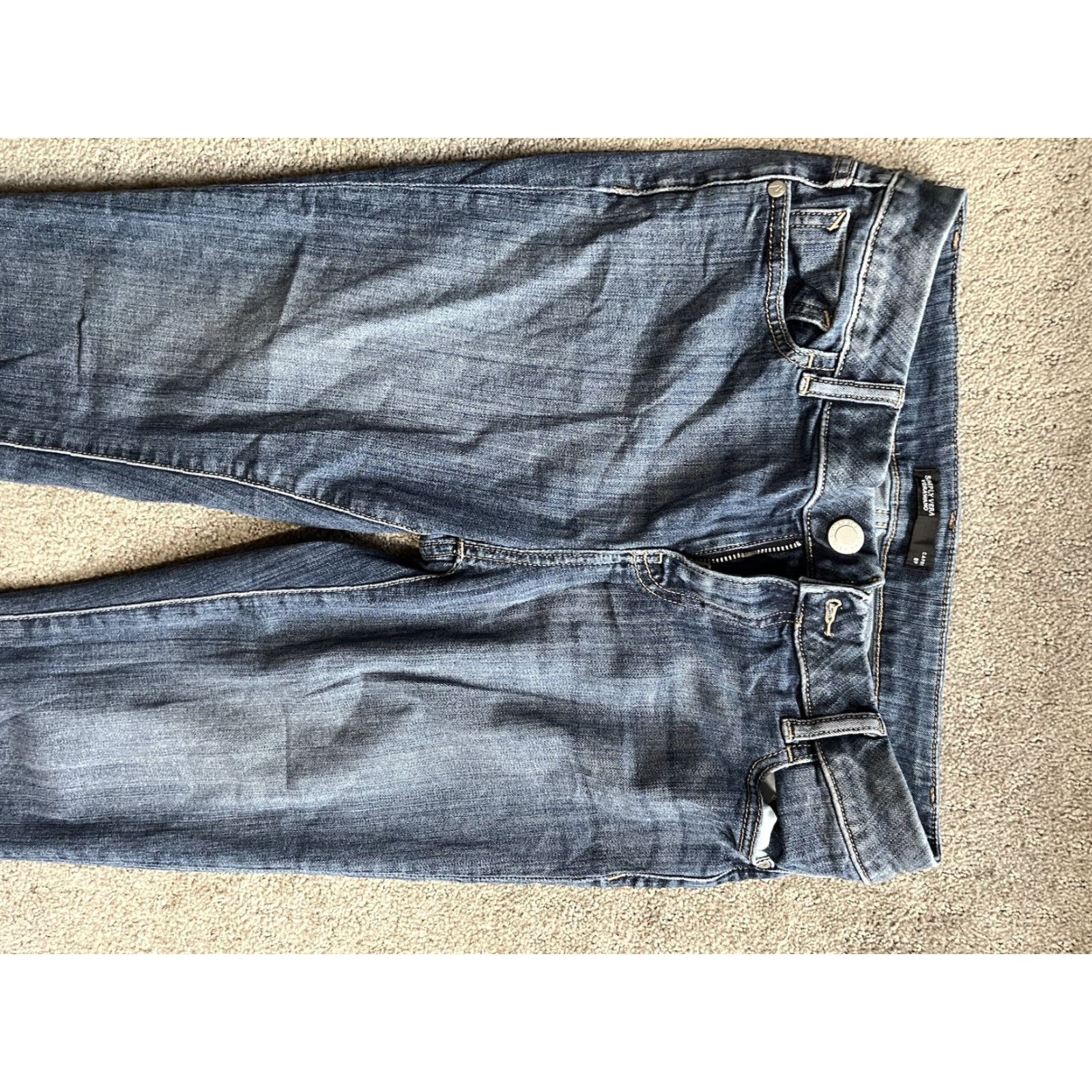 Vintage Simply Vera Vera Wang Jeans Capri Women 8P Medium Wash Blue 5-Pocket Stretch Denim Capris Womens Size 30" / US 8 / IT 44 - 4 Thumbnail