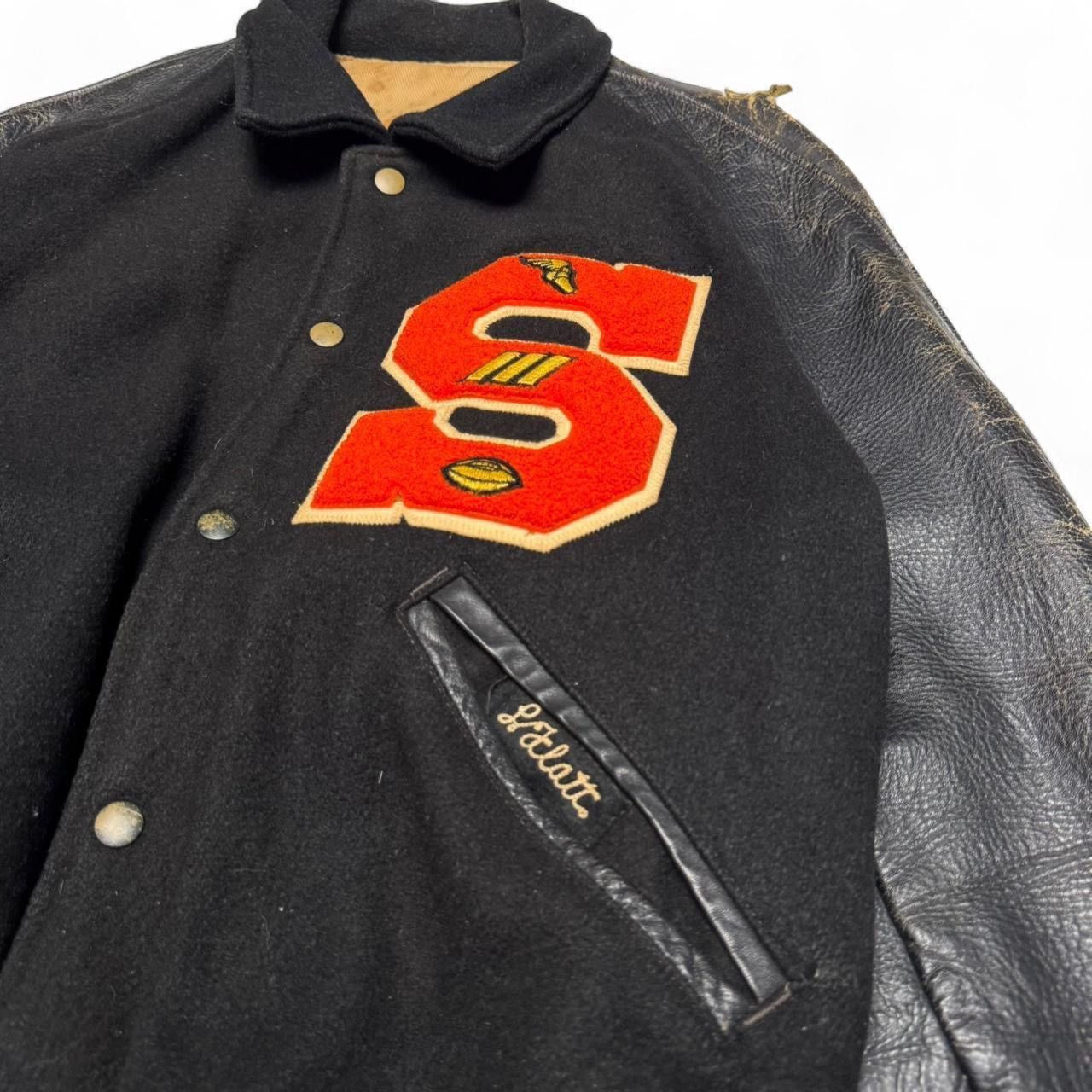 Vintage 1960s Syracuse University varsity jacket black and orange Size US L / EU 52-54 / 3 - 3 Thumbnail
