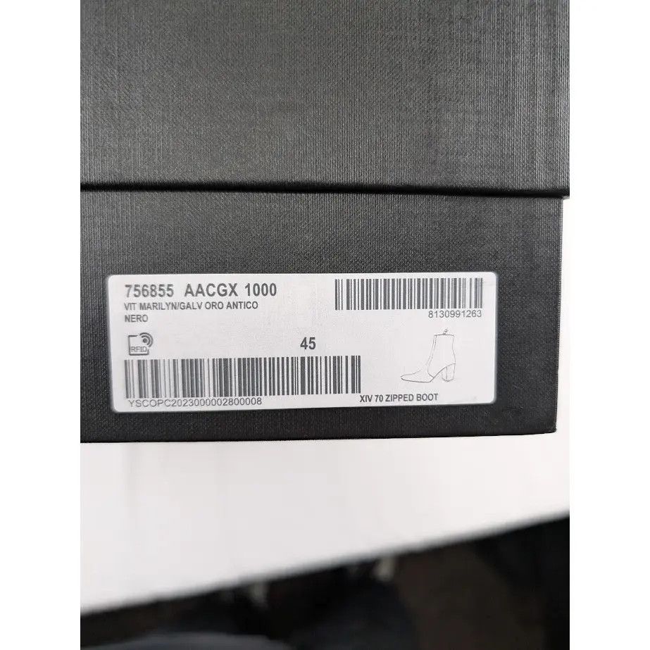 Saint Laurent Paris o1rshd1 Q:2 / XIV 70 Zipped Boots in Nero Size US 12 / EU 45 - 17 Thumbnail