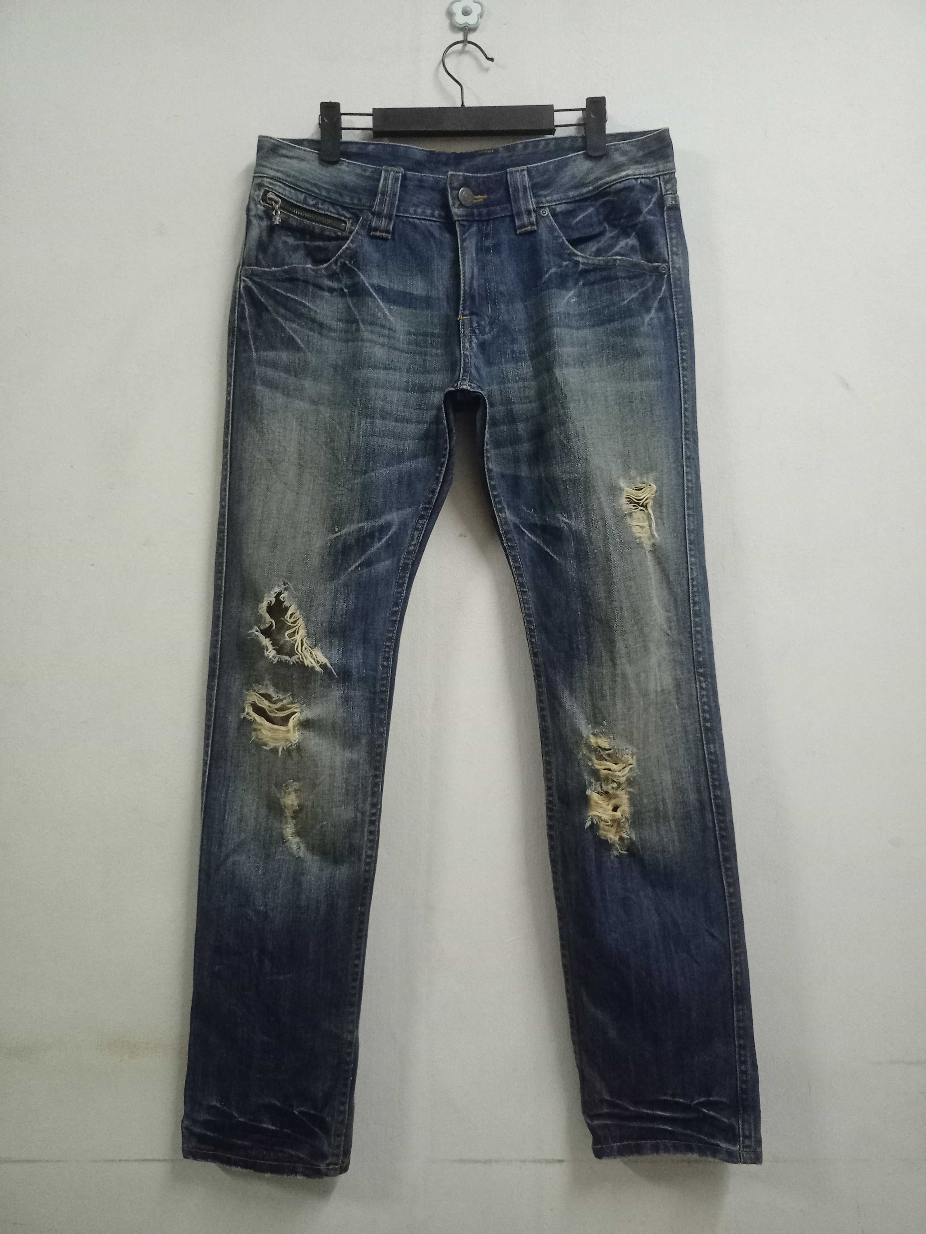 Japanese Brand Vintage Japanese Rattle Trap Blue Wash Distressed Jeans Size US 34 / EU 50 - 1 Thumbnail
