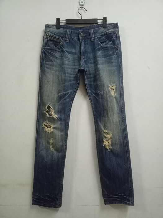 Buy Vintage Japanese Brand Rattle Trap Distressed Denim Jeans