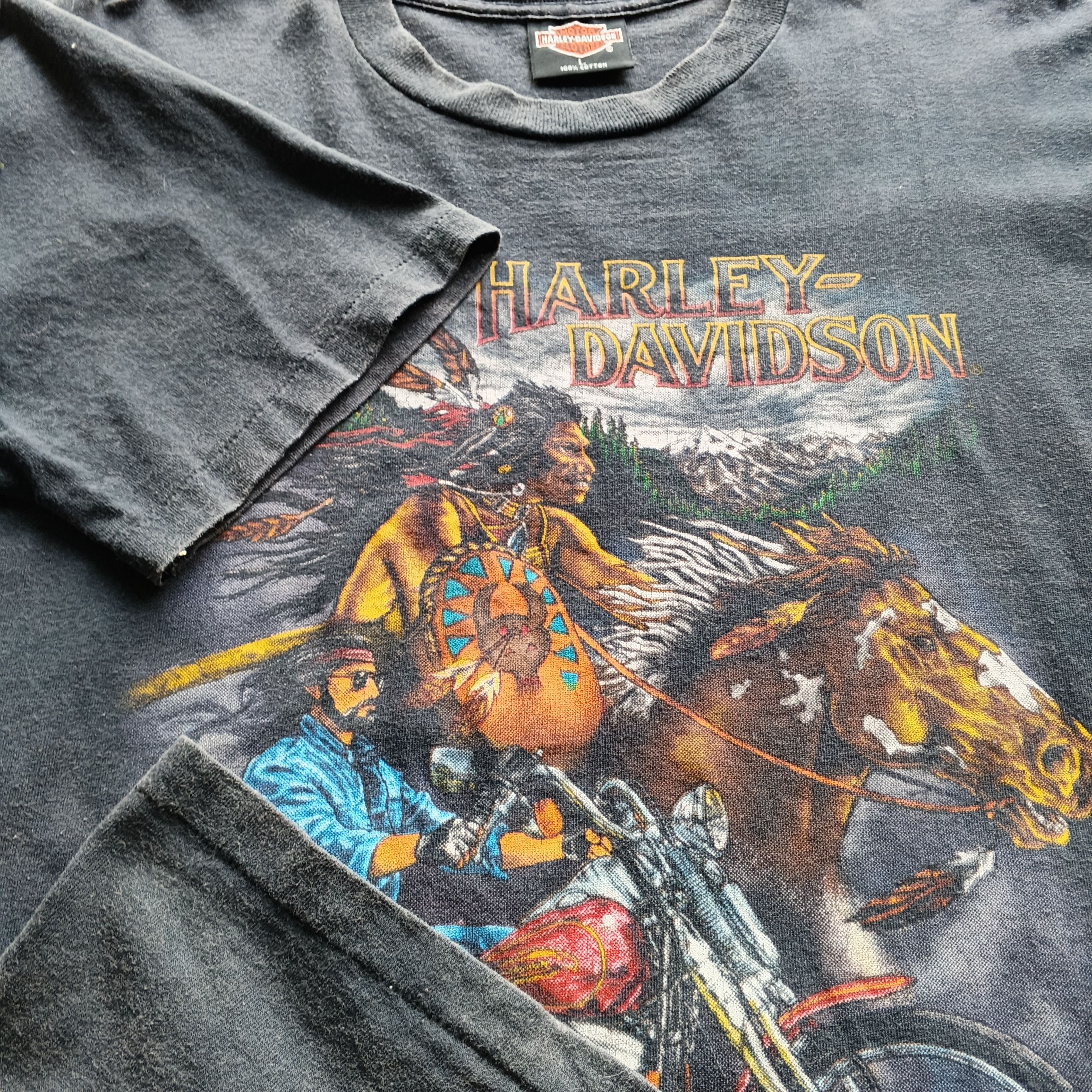 Harley Davidson Vintage 90s Harley Davidson Apache Ride Like The Wind Size US L / EU 52-54 / 3 - 5 Thumbnail