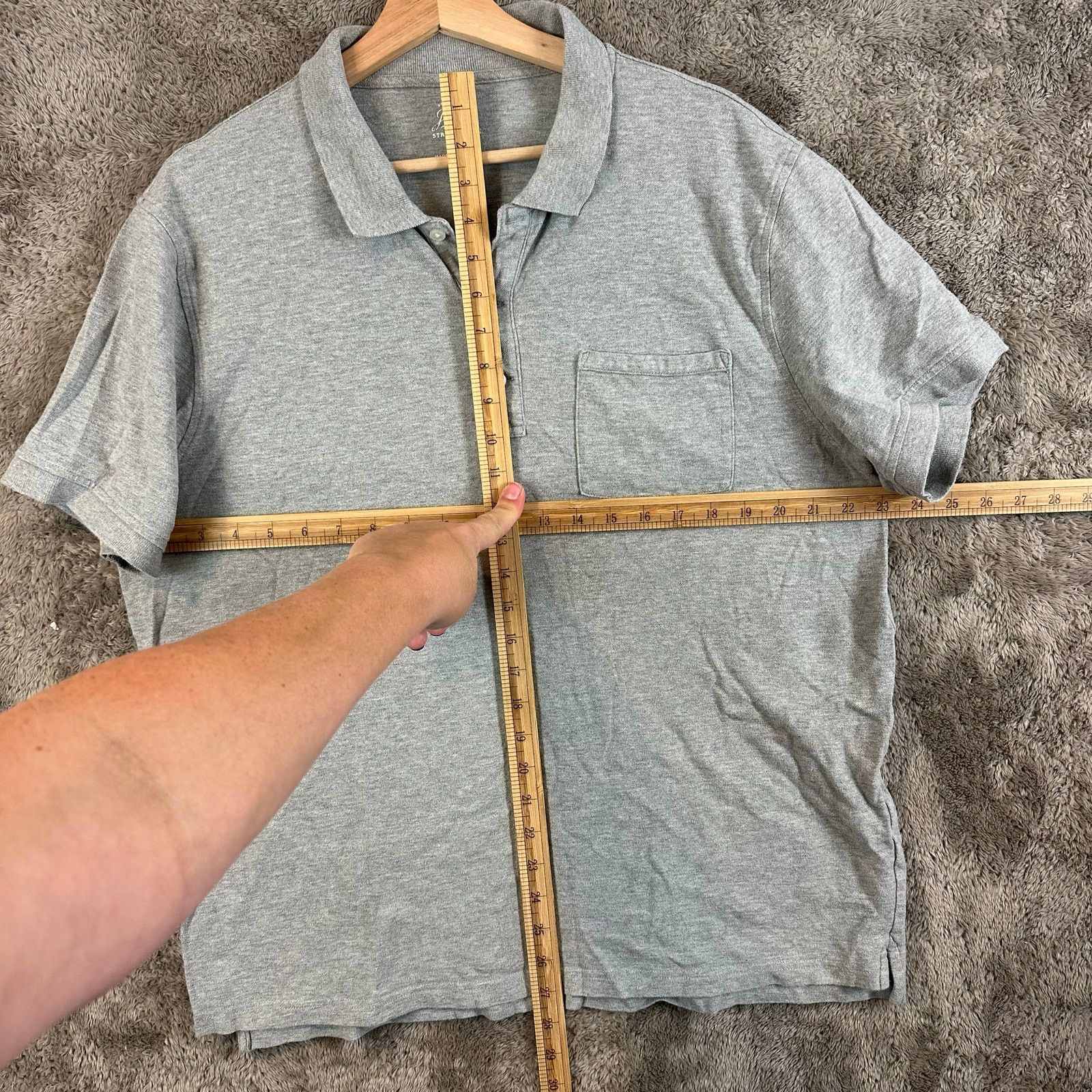 J.Crew J Crew Gray Stretch Pique Knit Polo Shirt Men's XL Size US XL / EU 56 / 4 - 4 Thumbnail