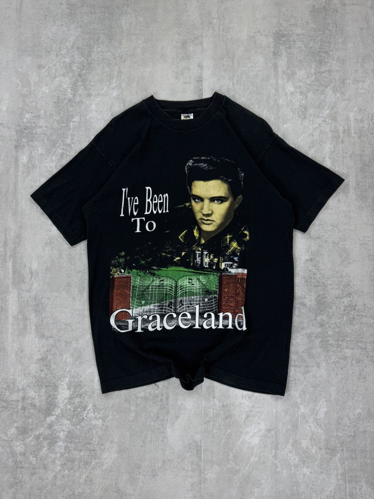 Fruit Of The Loom × Vintage VTG Fruit of the Loom I’ve Been Too Graceland Elvis Presley Size US L / EU 52-54 / 3 - 1 Thumbnail