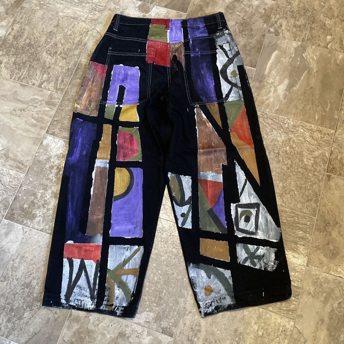 JNCO × Vintage Vintage 1980s JNCO baggy wide leg hand painted jeans Size US 34 / EU 50 - 1 Thumbnail