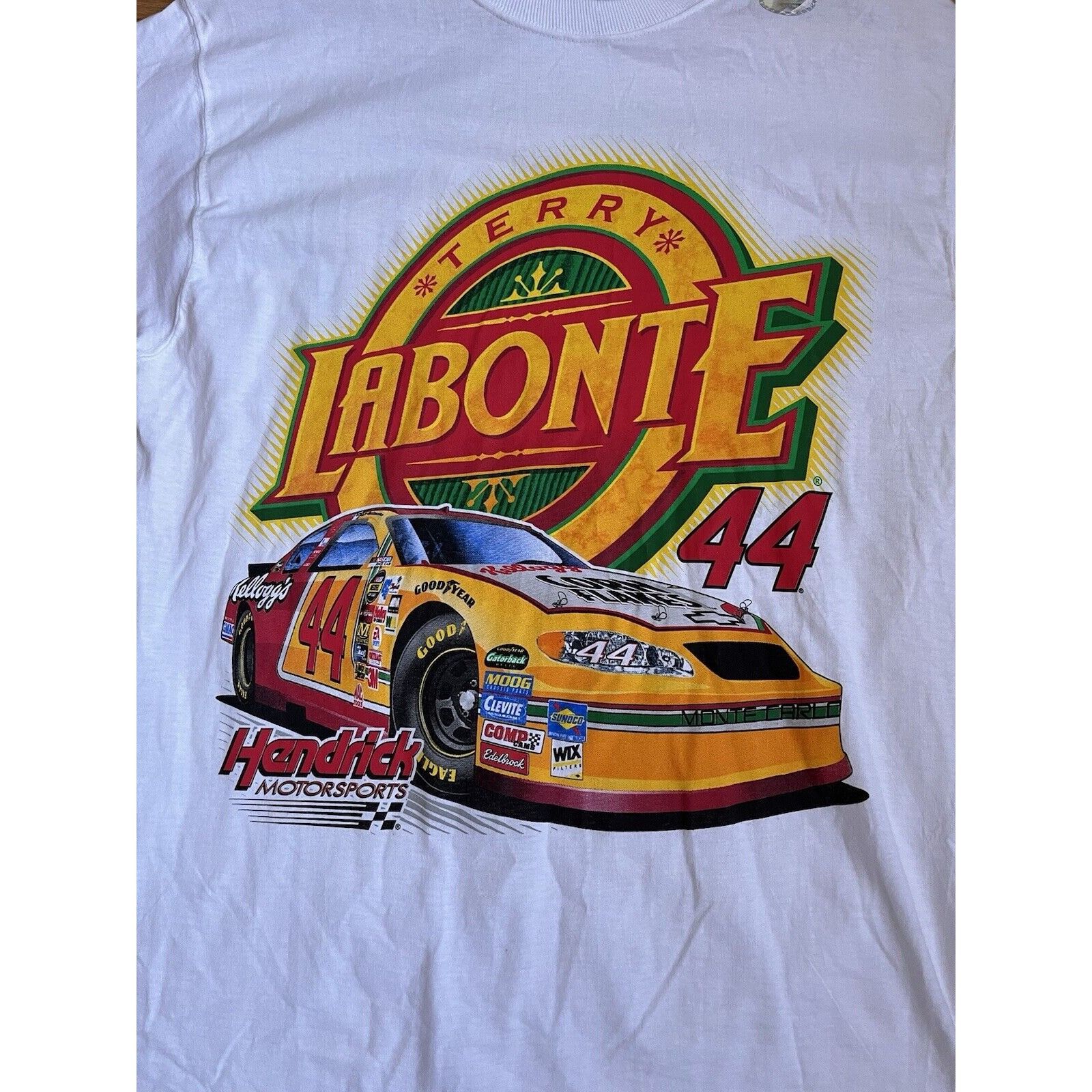 NASCAR VINTAGE NASCAR TERRY LABONTE #44 KELLOGS CORN FLAKES TEE 90S Size US M / EU 48-50 / 2 - 3 Thumbnail
