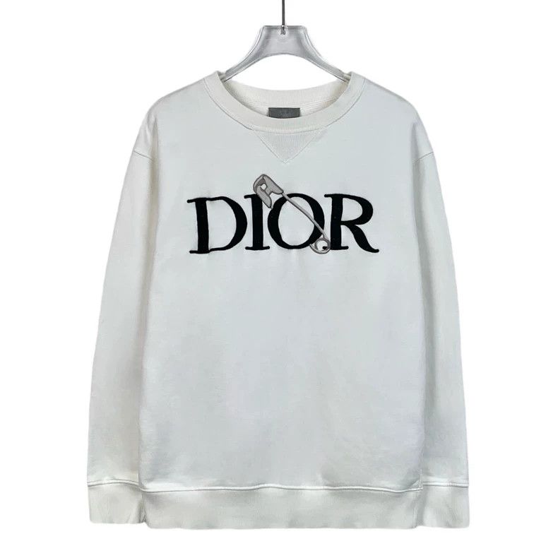 Dior Dior White logo letter embroidery cotton round-neck long-sl Size US S / EU 44-46 / 1 - 1 Thumbnail