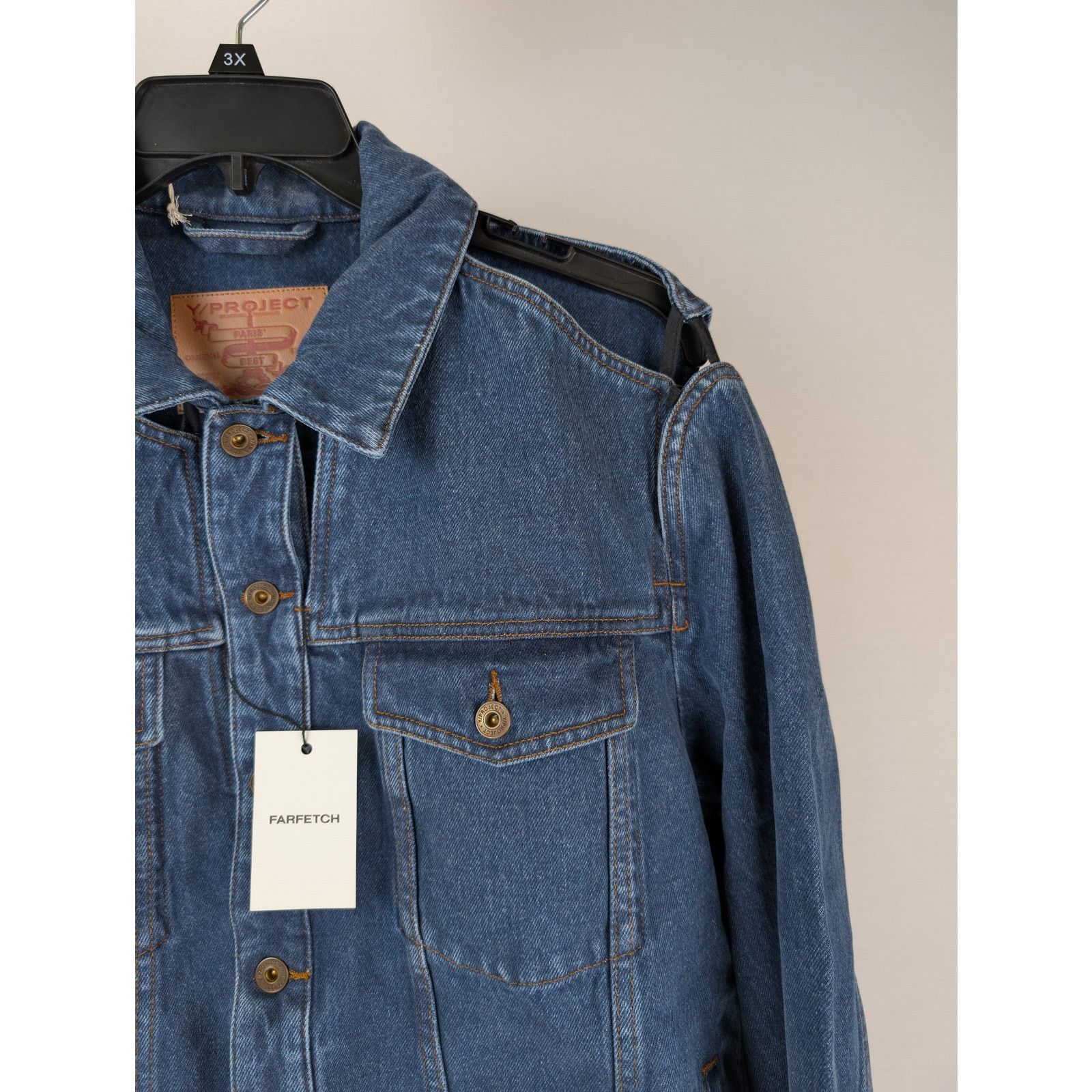 Y/Project o1rshd1 Classic Peep Denim Jacket in Navy Size US L / EU 52-54 / 3 - 5 Thumbnail