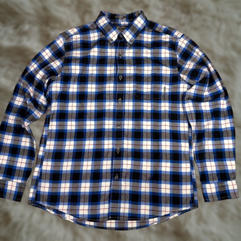 Eddie Bauer Eddie Bauer Mens Button-Up Flannel Shirt M Blue Plaid 100% Cotton Long Sleeve Regular Size Size US M / EU 48-50 / 2 - 1 Thumbnail