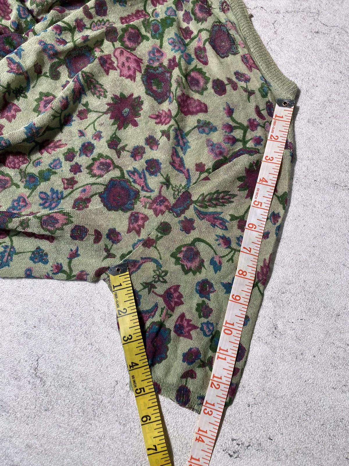 Japanese Brand Vtg Knit Japanese Brand Full Flowers Size ONE SIZE - 13 Thumbnail