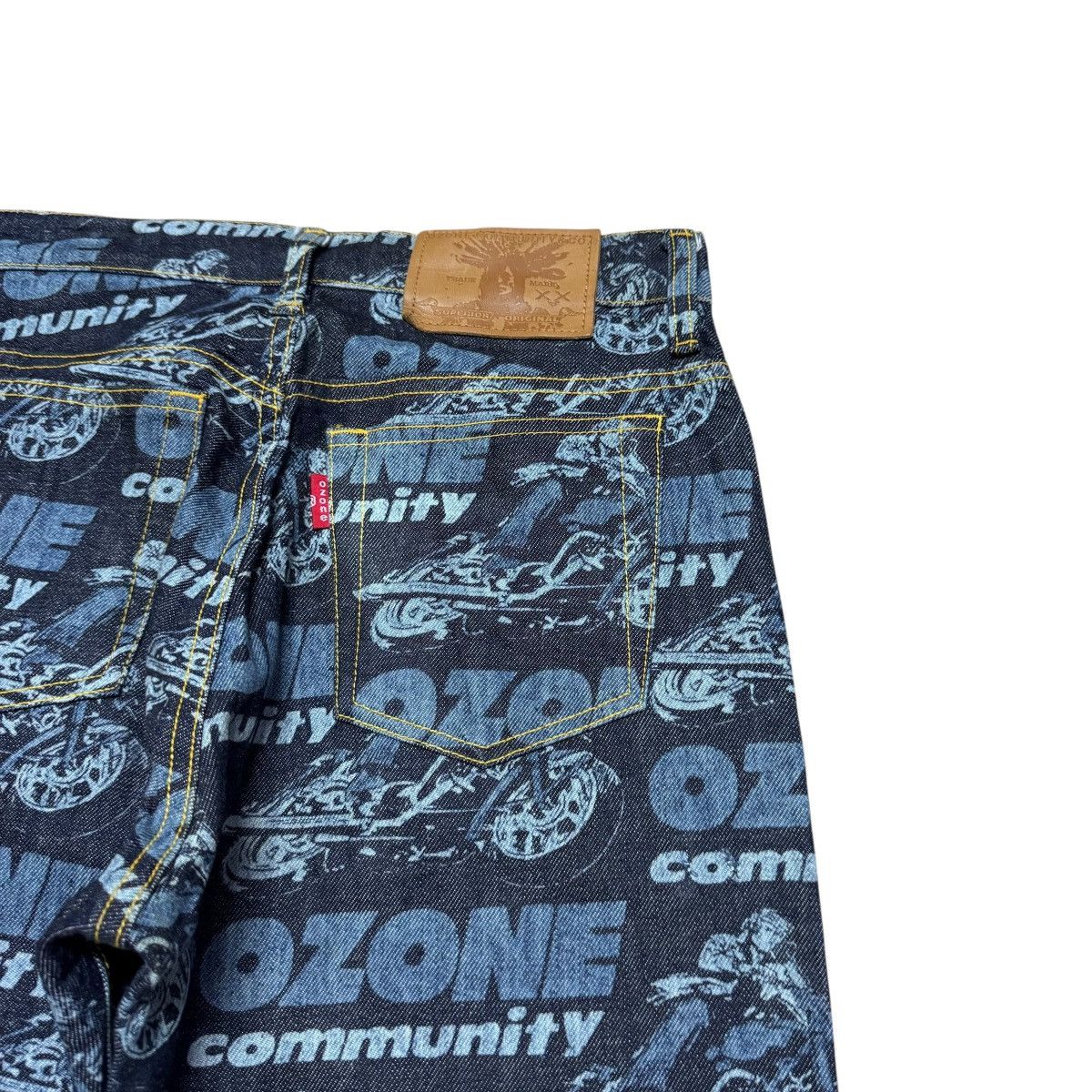 Hysteric Glamour OZONE COMMUNITY Motorcycle Print Denim Flare Jeans Size US 28 / EU 44 - 12 Thumbnail