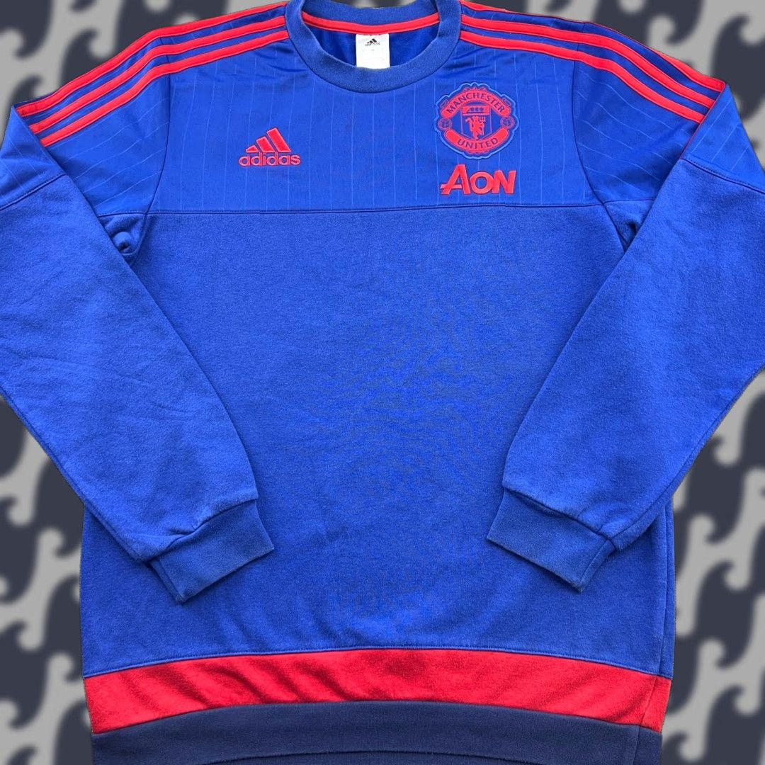 Adidas adidas Manchester United 2015 2016 Sweatshirt Top Mens Small Blue Training Drill Shirt Size US S / EU 44-46 / 1 - 1 Thumbnail