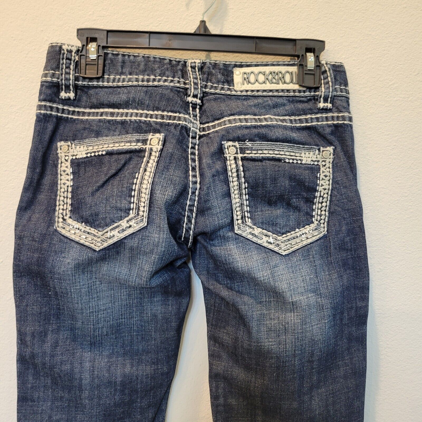 Vintage Rock & Roll Jeans Womens 26 x 34 Original Low Rise Size 26" / US 2 / IT 38 - 9 Thumbnail