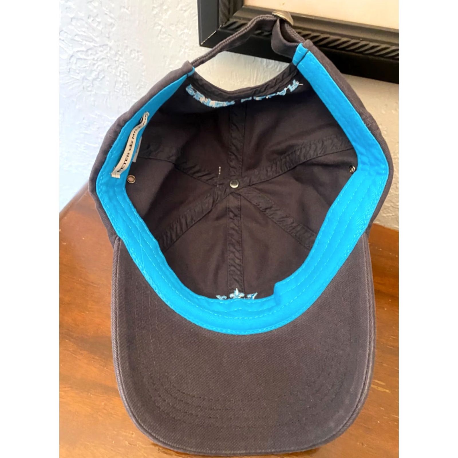 Peter Millar Peter Millar Baseball Cap Mens One Size Adjustable Strapback Cotton Navy Blue Slate Blue Classic Logo EUC Size ONE SIZE - 4 Thumbnail