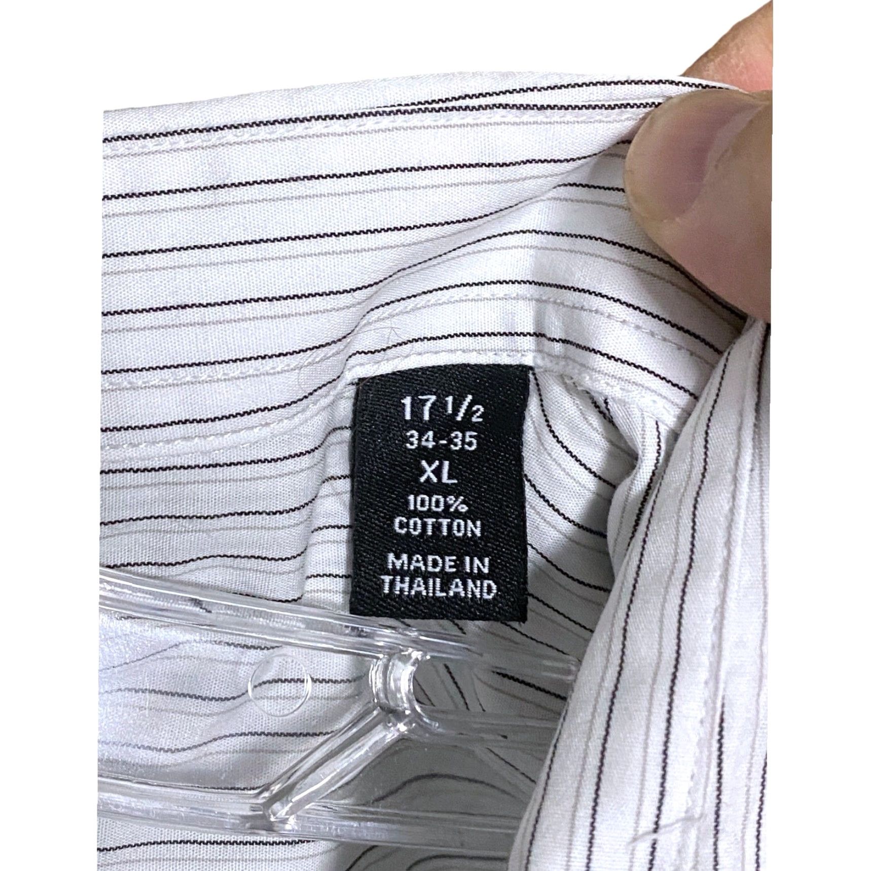 Alfani Alfani Striped Fitted Button Front Dress Shirt Men 17.5 34/35 Professional Career Preppy Shirt Mens Slim Cotton White Button-Up Dress Shirt Size 48R - 5 Thumbnail