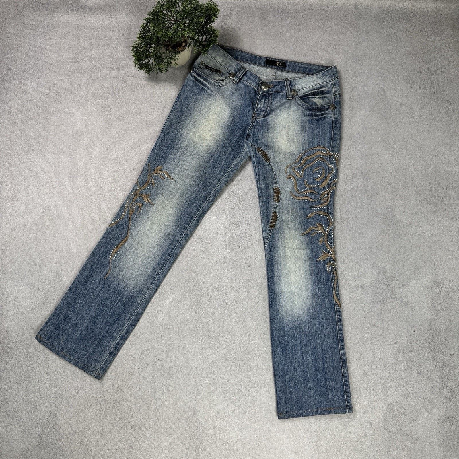 Just Cavalli Vintage Just Cavalli Blue Denim Pants Embroidered Jeans Size 30" / US 8 / IT 44 - 1 Thumbnail