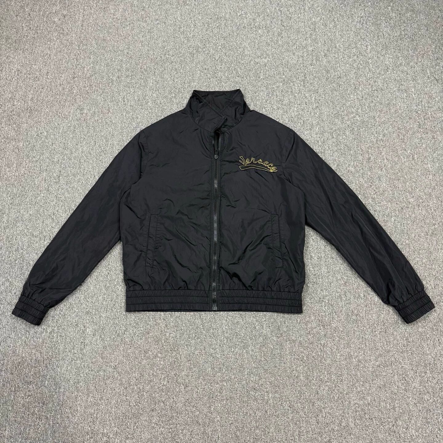 Versace Versace Black Gold Thread Logo Nylon Jacket 50 99 New Size US M / EU 48-50 / 2 - 1 Thumbnail