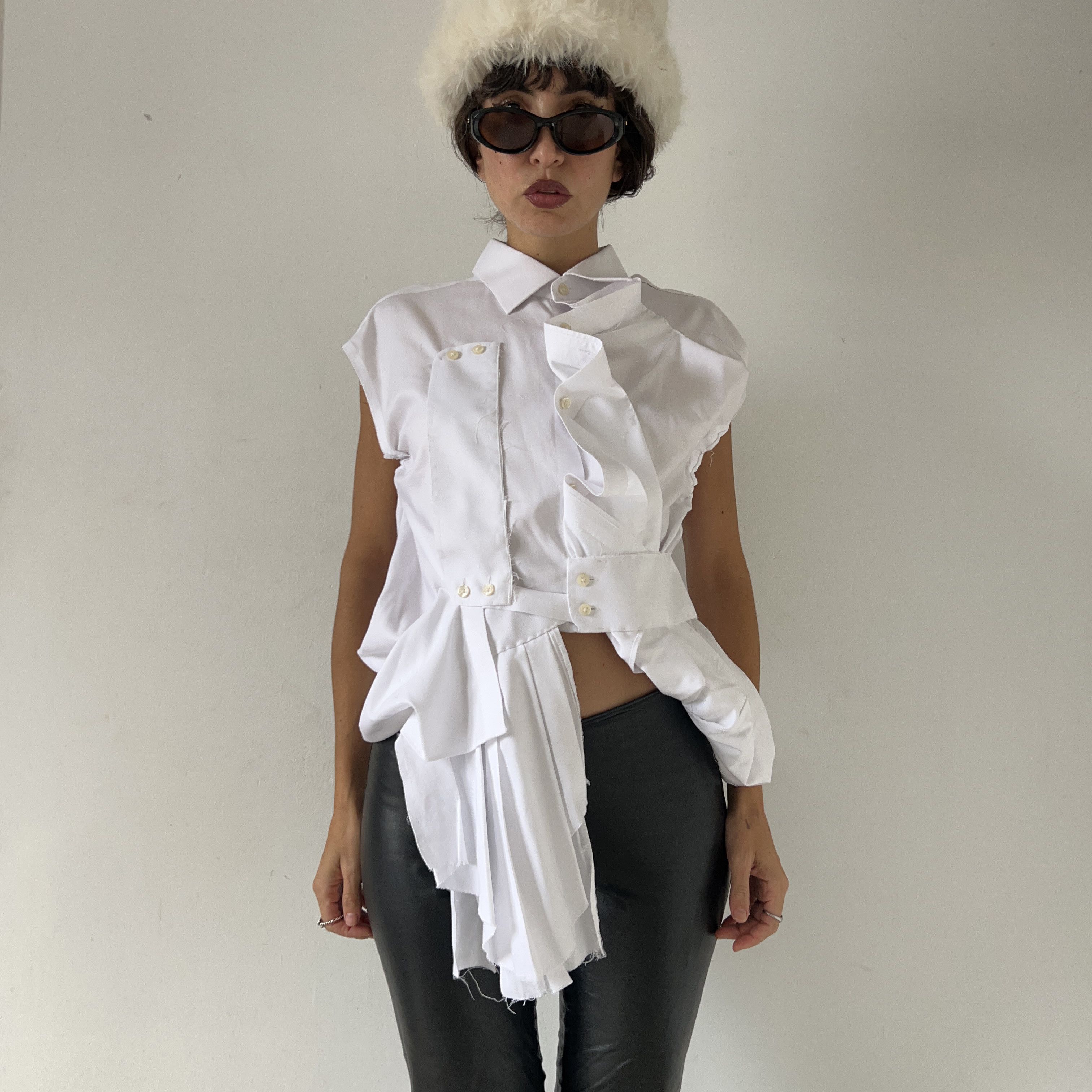 Deconstructed Upcycled Avant Garde Shirt