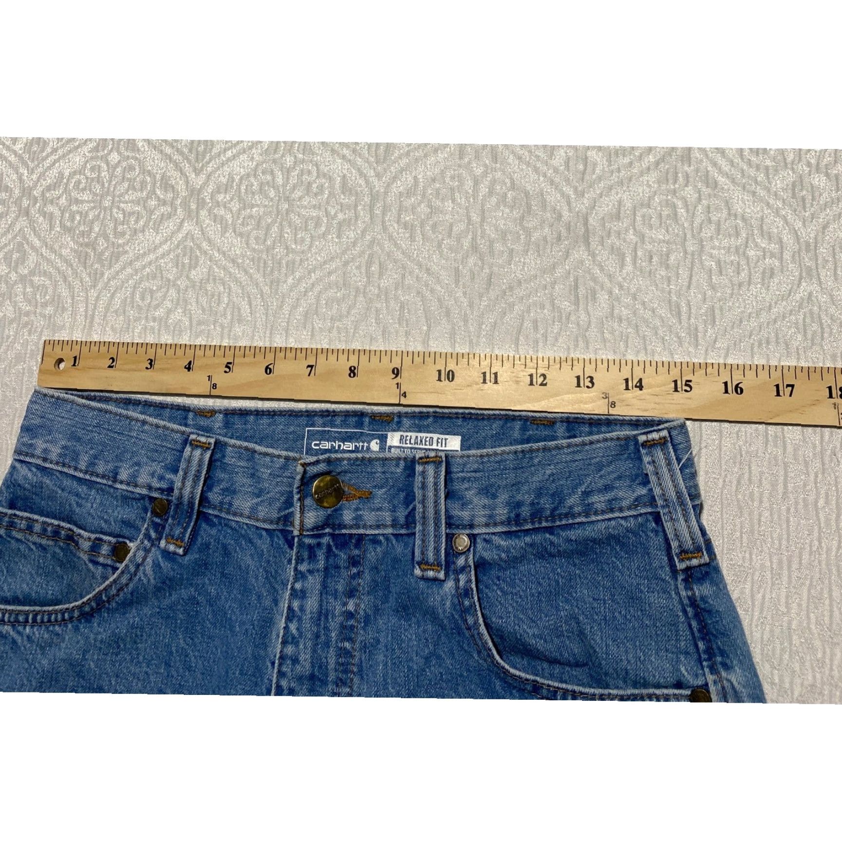 Carhartt Carhartt Jeans 30x30 Blue Medium Wash Relaxed Straight Leg 5-Pocket Denim Mens BD5119-M VW Size US 30 / EU 46 - 7 Thumbnail