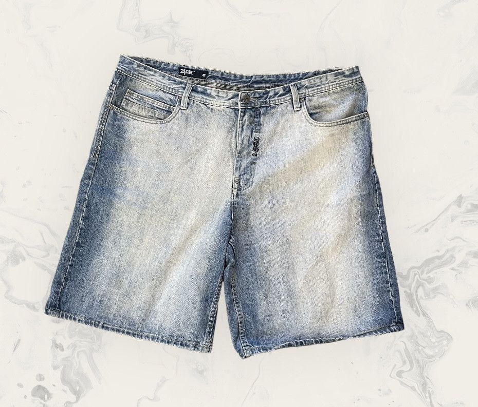 Rap Tees × Vintage Vintage 2Pac The Collection BAGGY Denim Rap Shorts Size US 42 / EU 58 - 1 Thumbnail
