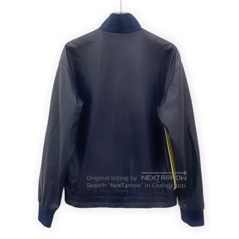 Loewe Loewe 2023 Deep Blue Lamb Leather Logo Embroidered Zip-up Size XS / US 0-2 / IT 36-38 - 2 Thumbnail