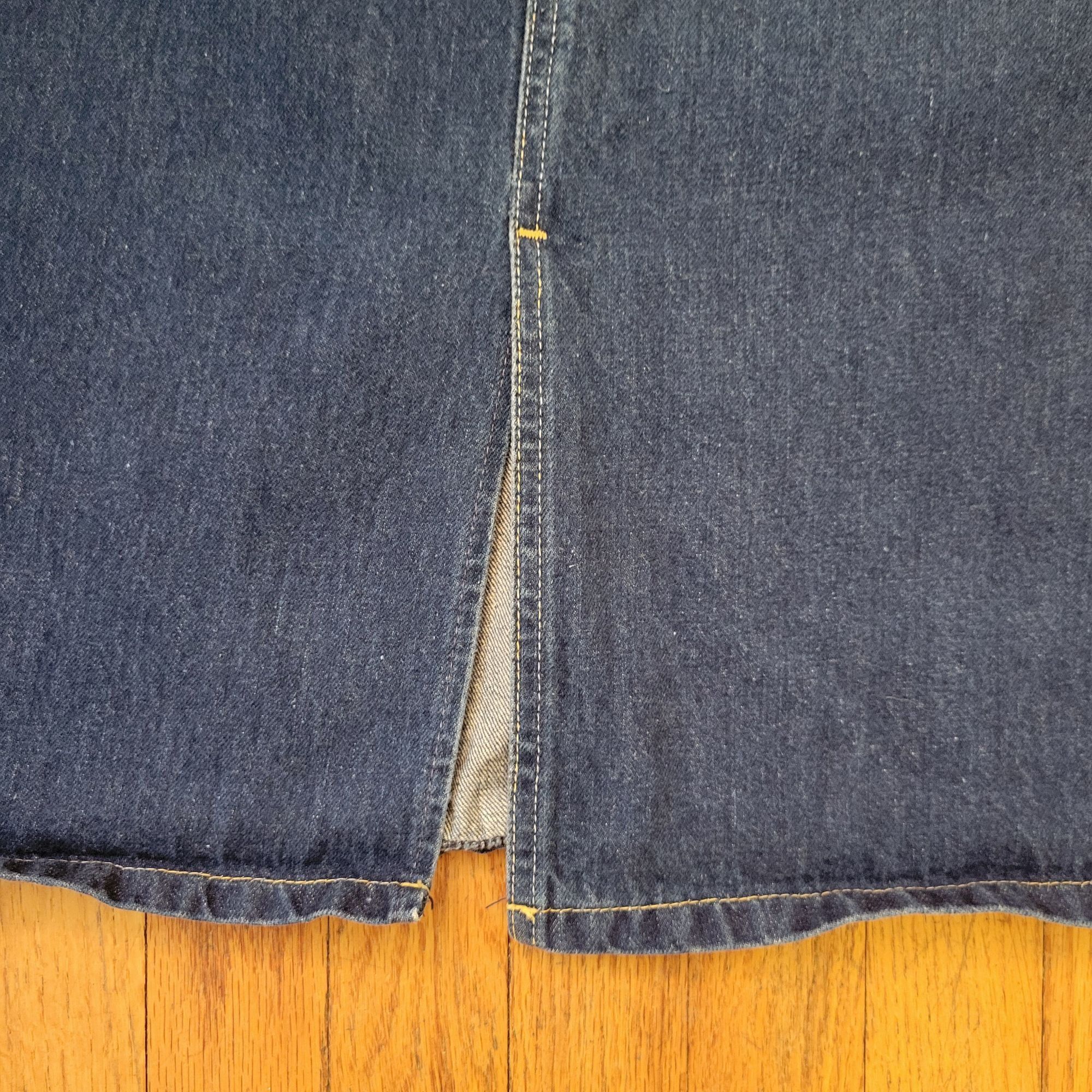 Lee Vintage Lee Riders 3 High Waisted Denim Blue Jean Midi Skirt Size 23" - 7 Thumbnail